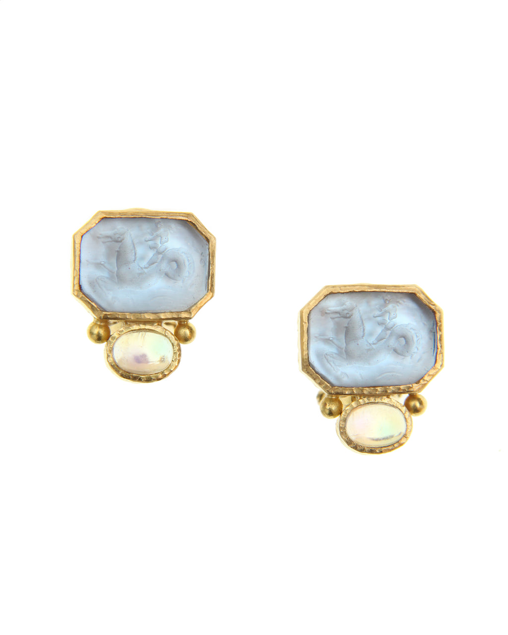 Cerulean 'Cherub with Seahorse' Earrings