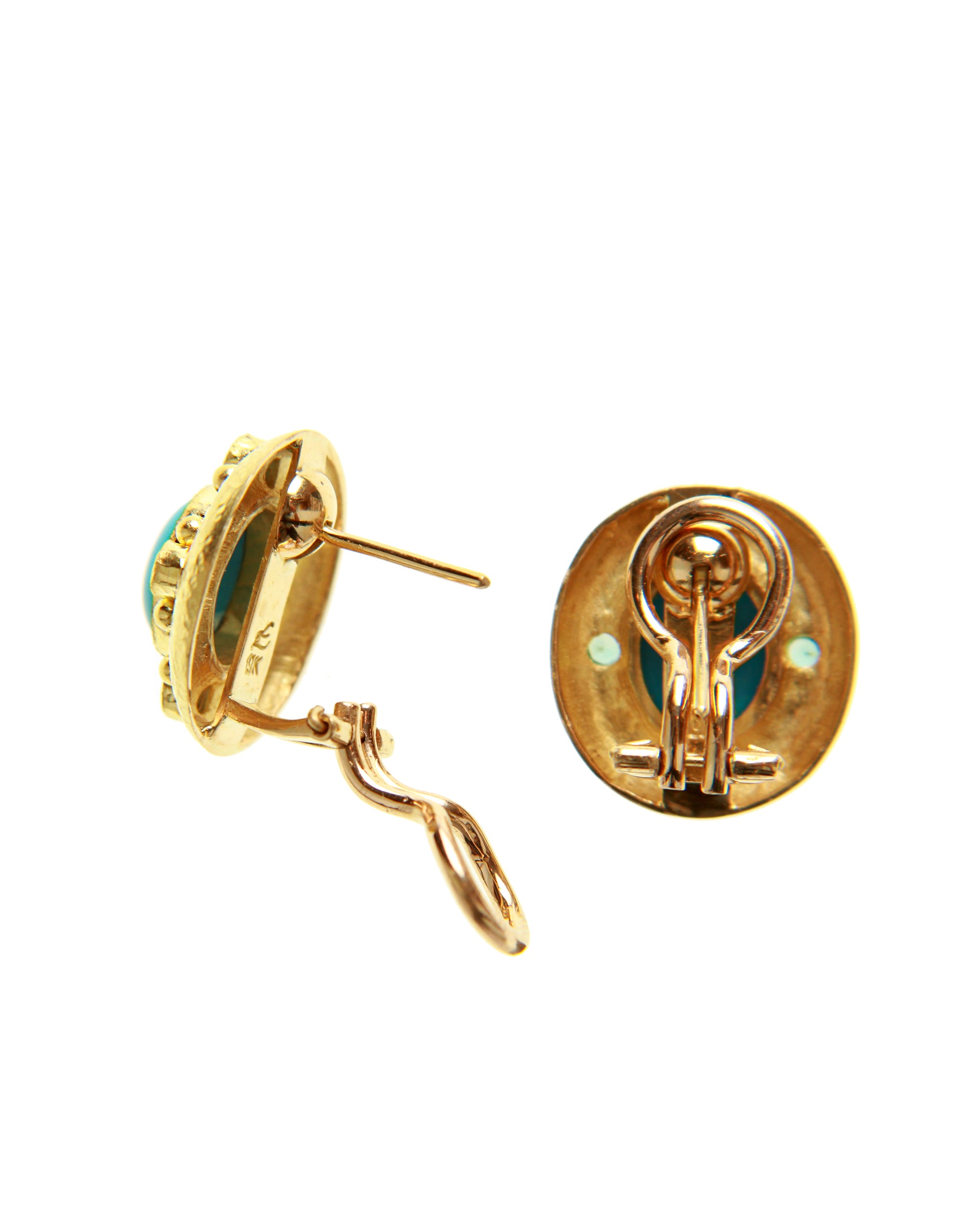 Sleeping Beauty Turquoise and Blue Zircon Earrings