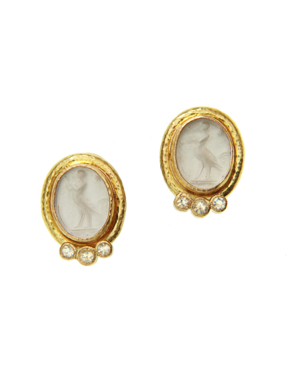 Crystal Venetian Glass Intaglio 'Surn' Earrings