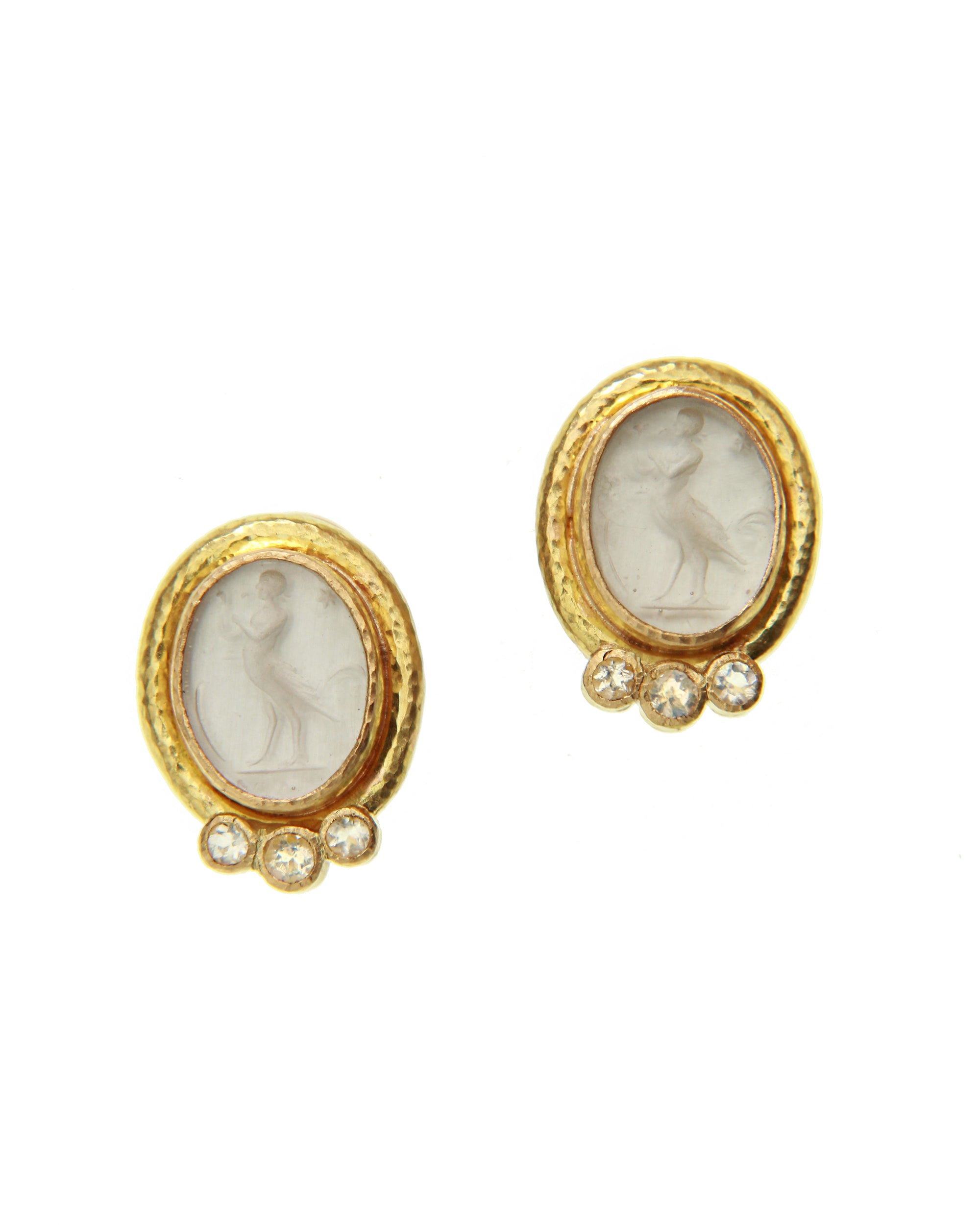 Crystal Venetian Glass Intaglio 'Surn' Earrings