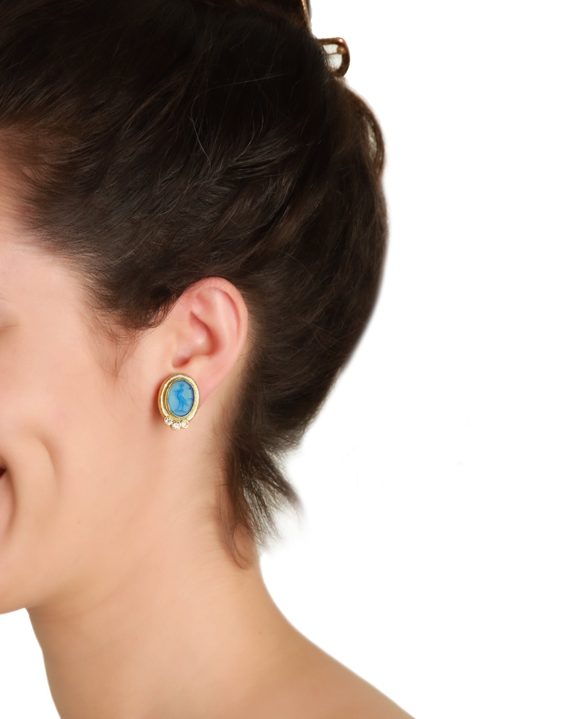 Crystal Venetian Glass Intaglio 'Surn' Earrings