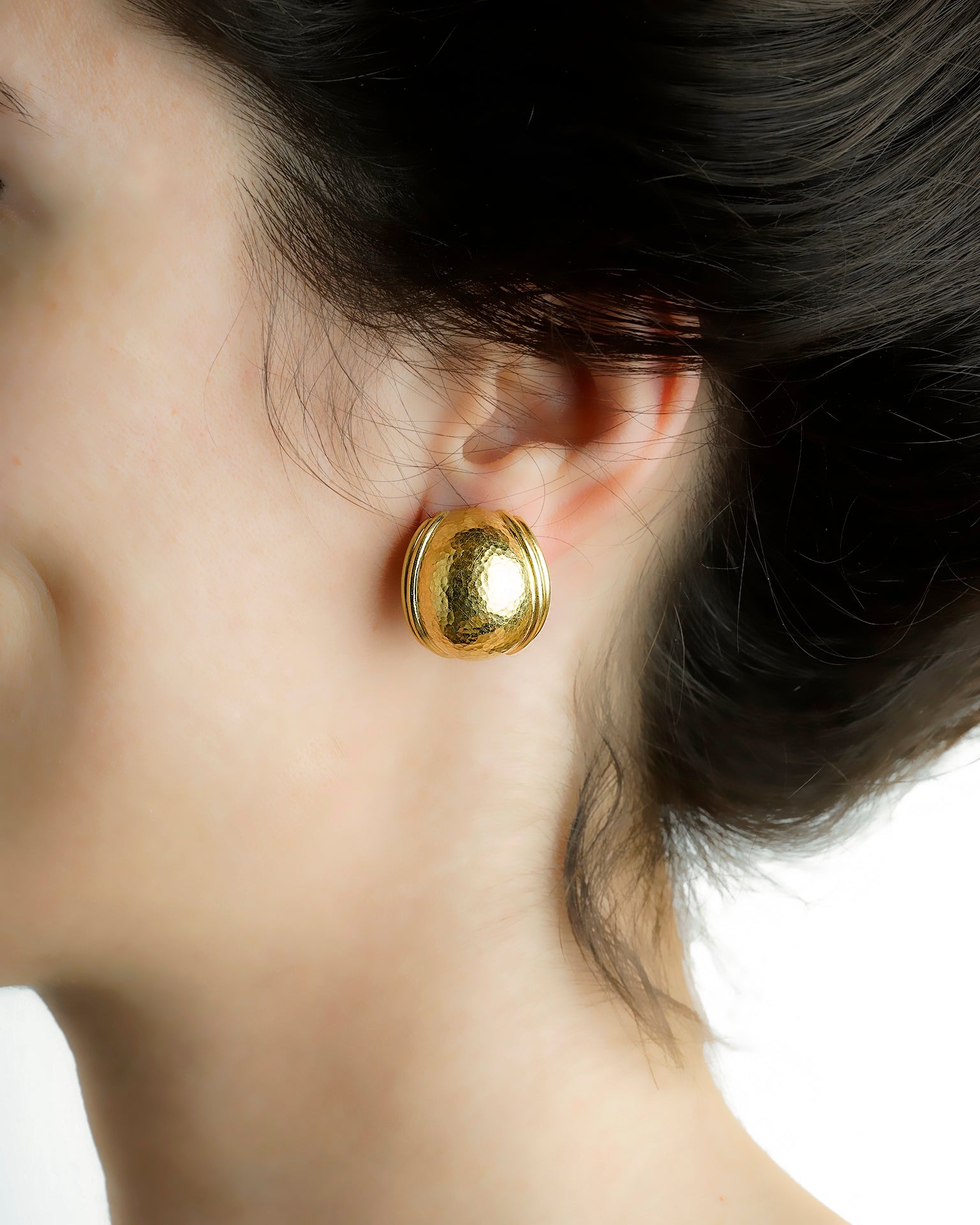 Gold Puff Earrings