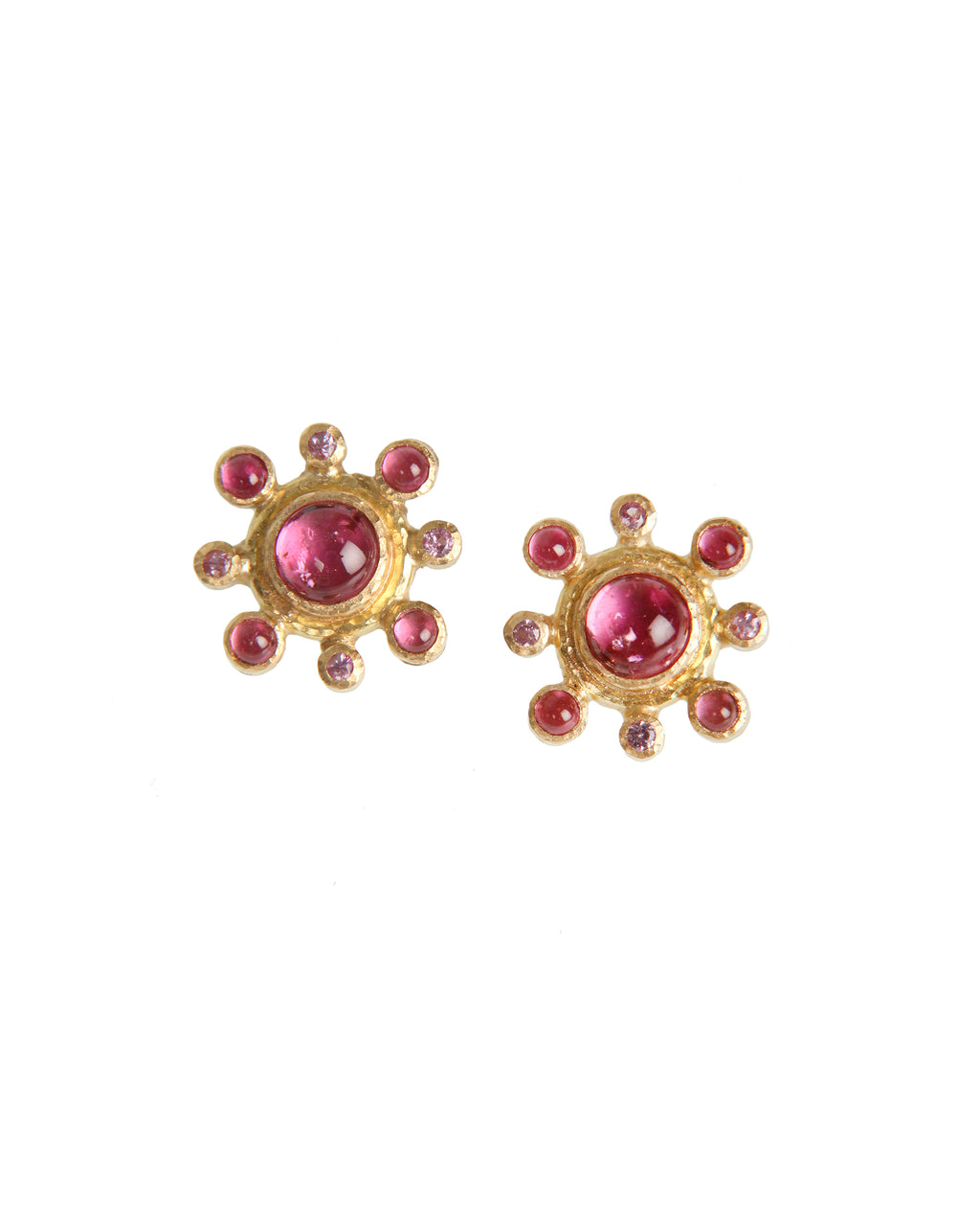 Pink Tourmaline and Pink Sapphire Earrings