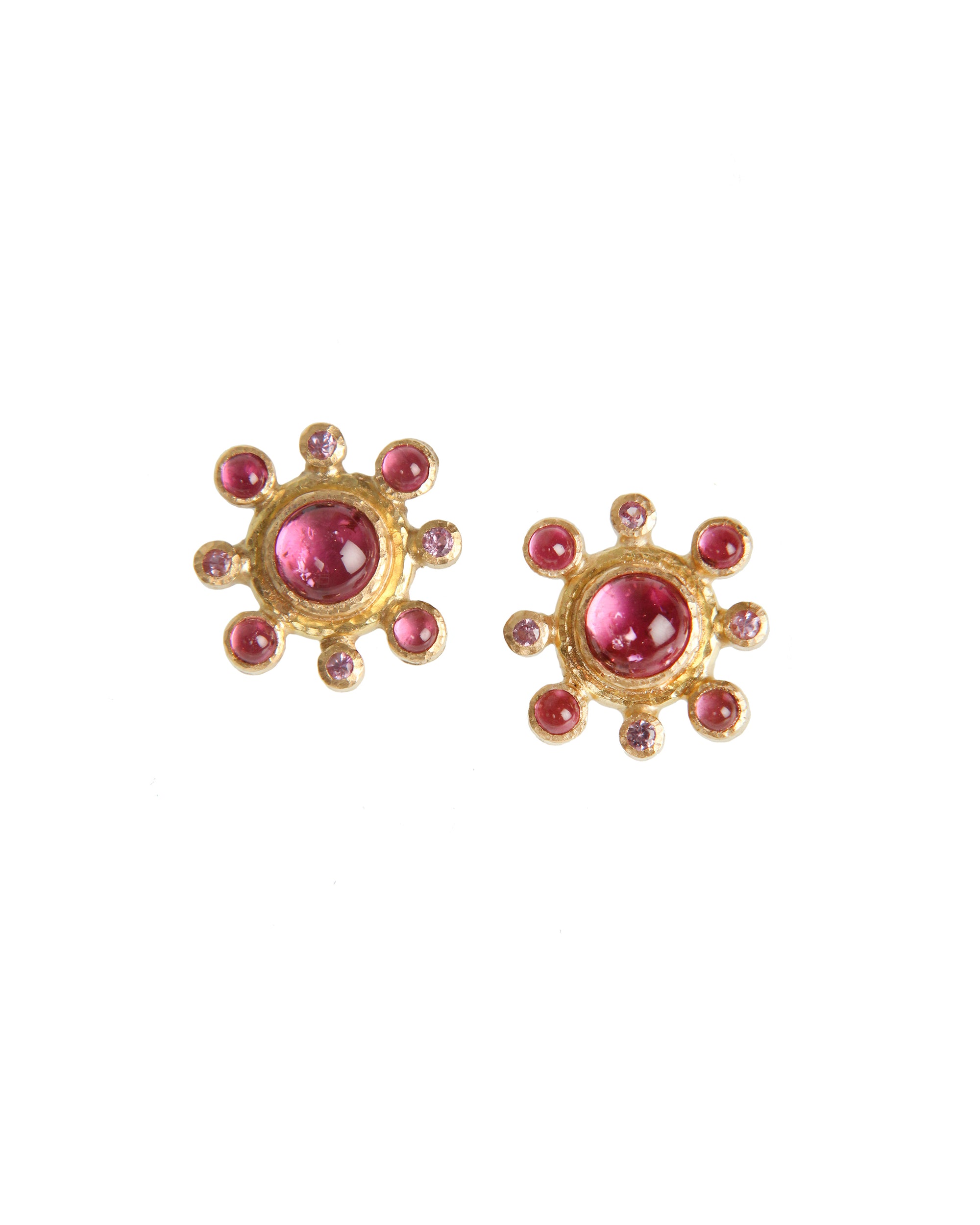 Pink Tourmaline and Pink Sapphire Earrings