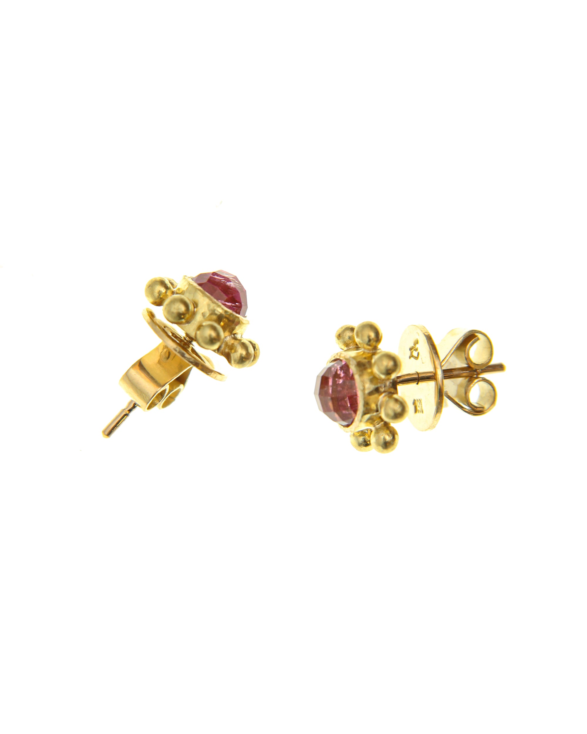 Pink Tourmaline Stud Earrings