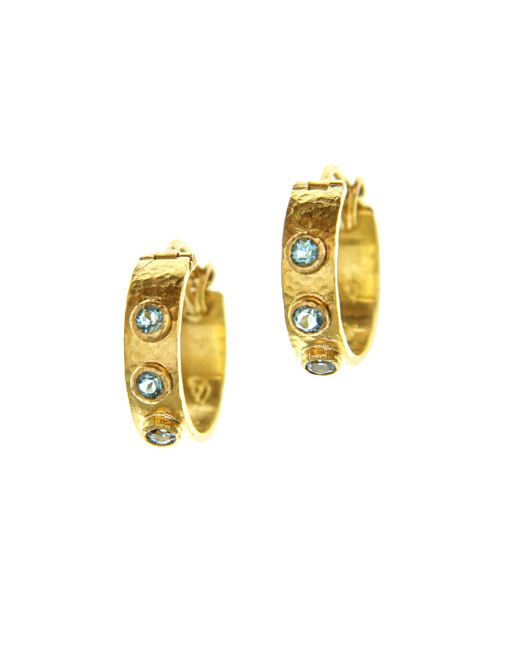 Aquamarine Flat Ribbon Earrings