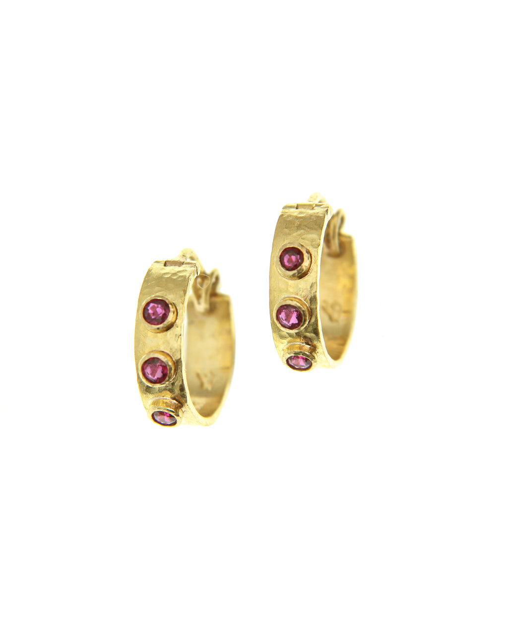 Ruby Flat Ribbon Hoop Earrings