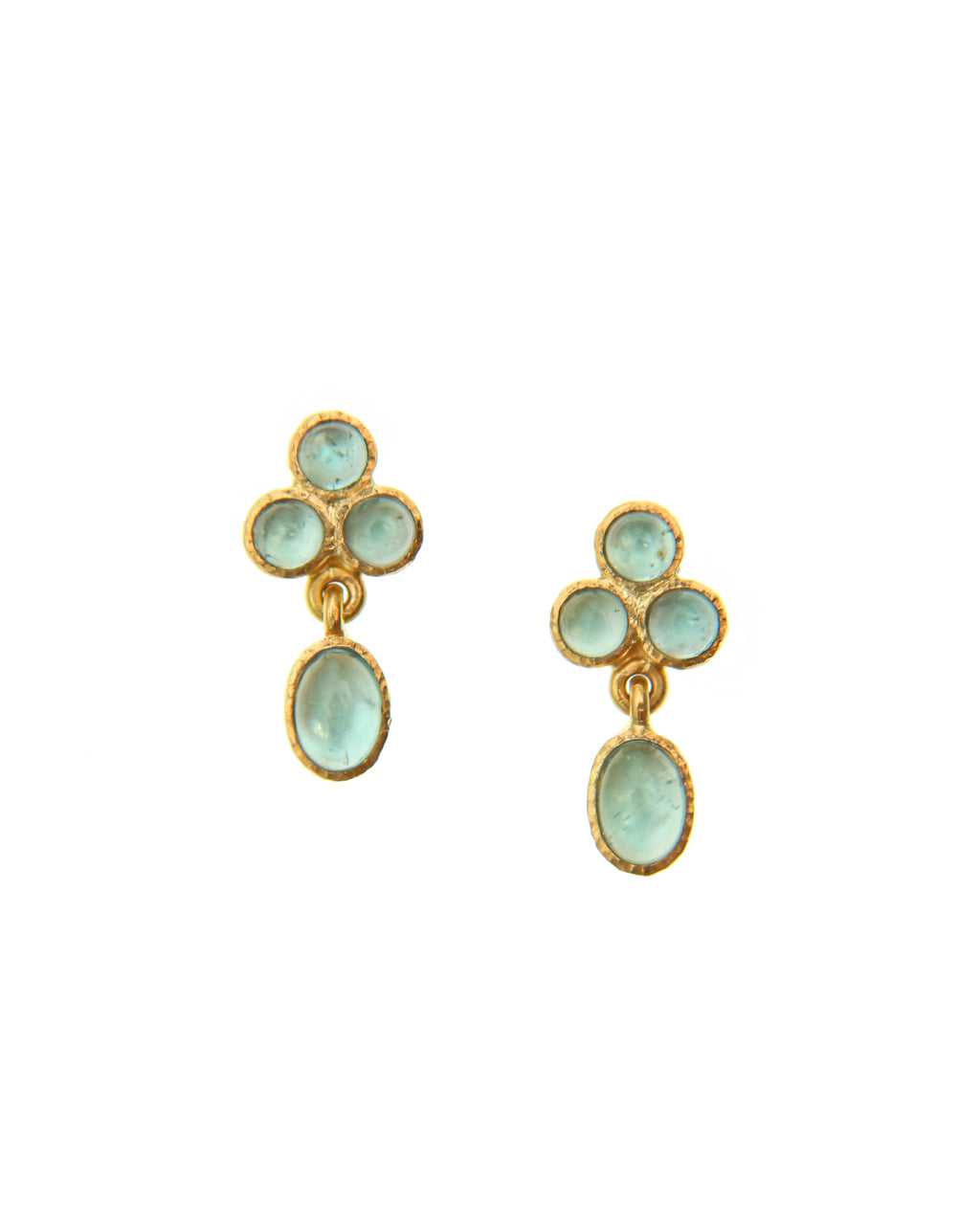 Aquamarine Drop Stud Earrings
