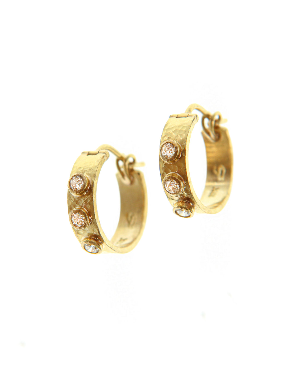 Diamond Flat Ribbon Hoop Earrings