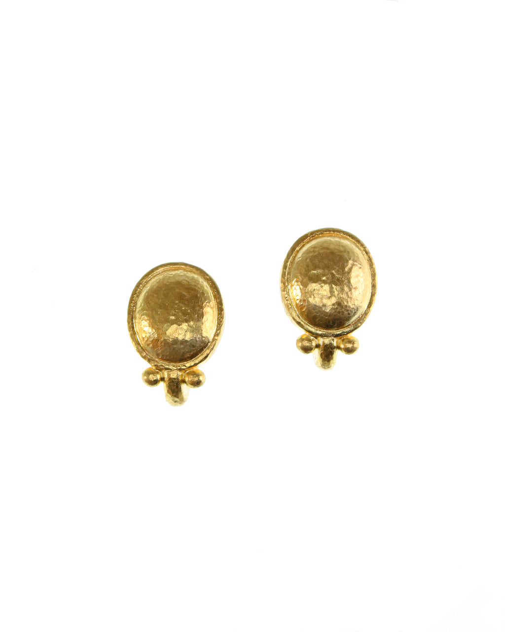 Gold Dome Earrings with Charm Holder