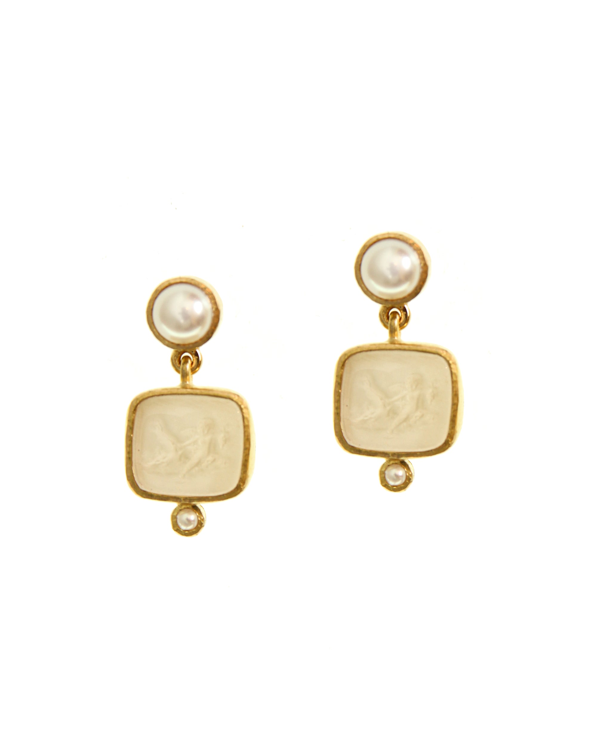 Crystal 'Putto with Goose' Drop Earring