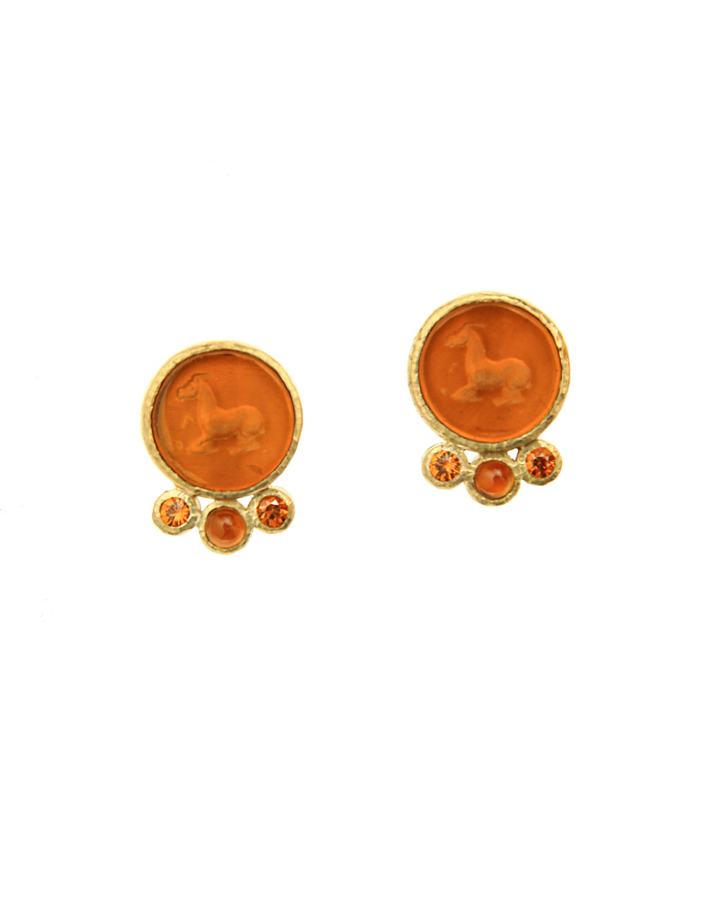 Venetian glass intaglio Stud Earrings