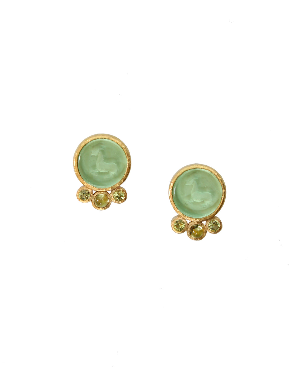 Venetian glass intaglio Stud Earrings