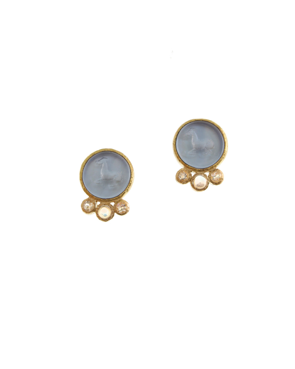 Venetian glass intaglio Stud Earrings