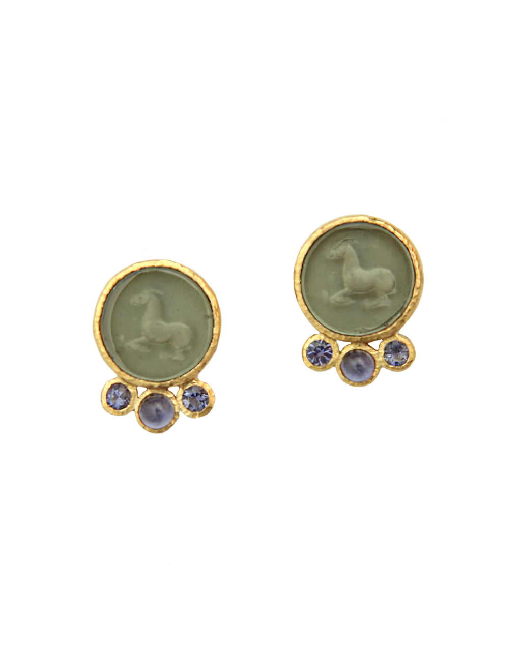 Venetian glass intaglio Stud Earrings