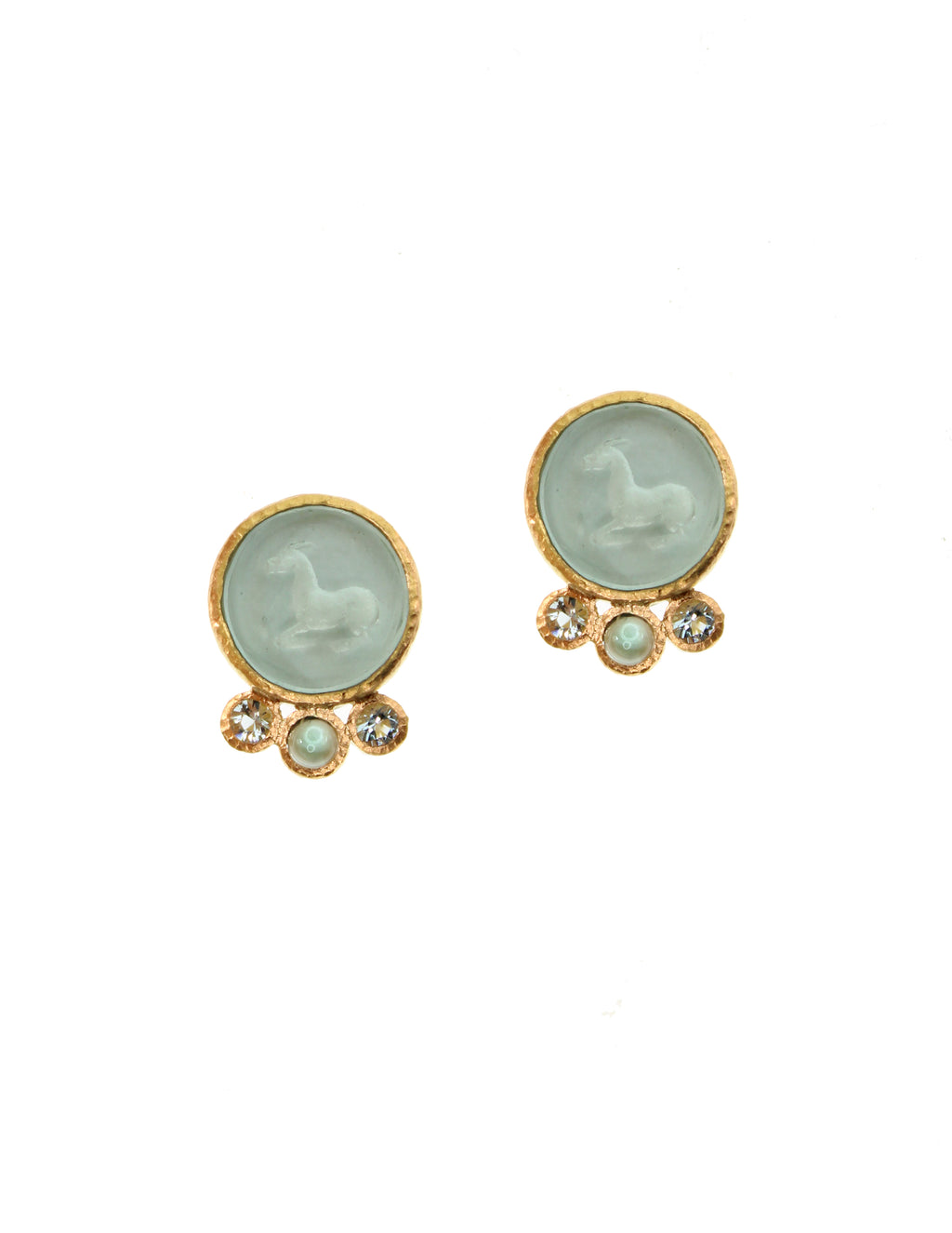 Venetian glass intaglio Stud Earrings