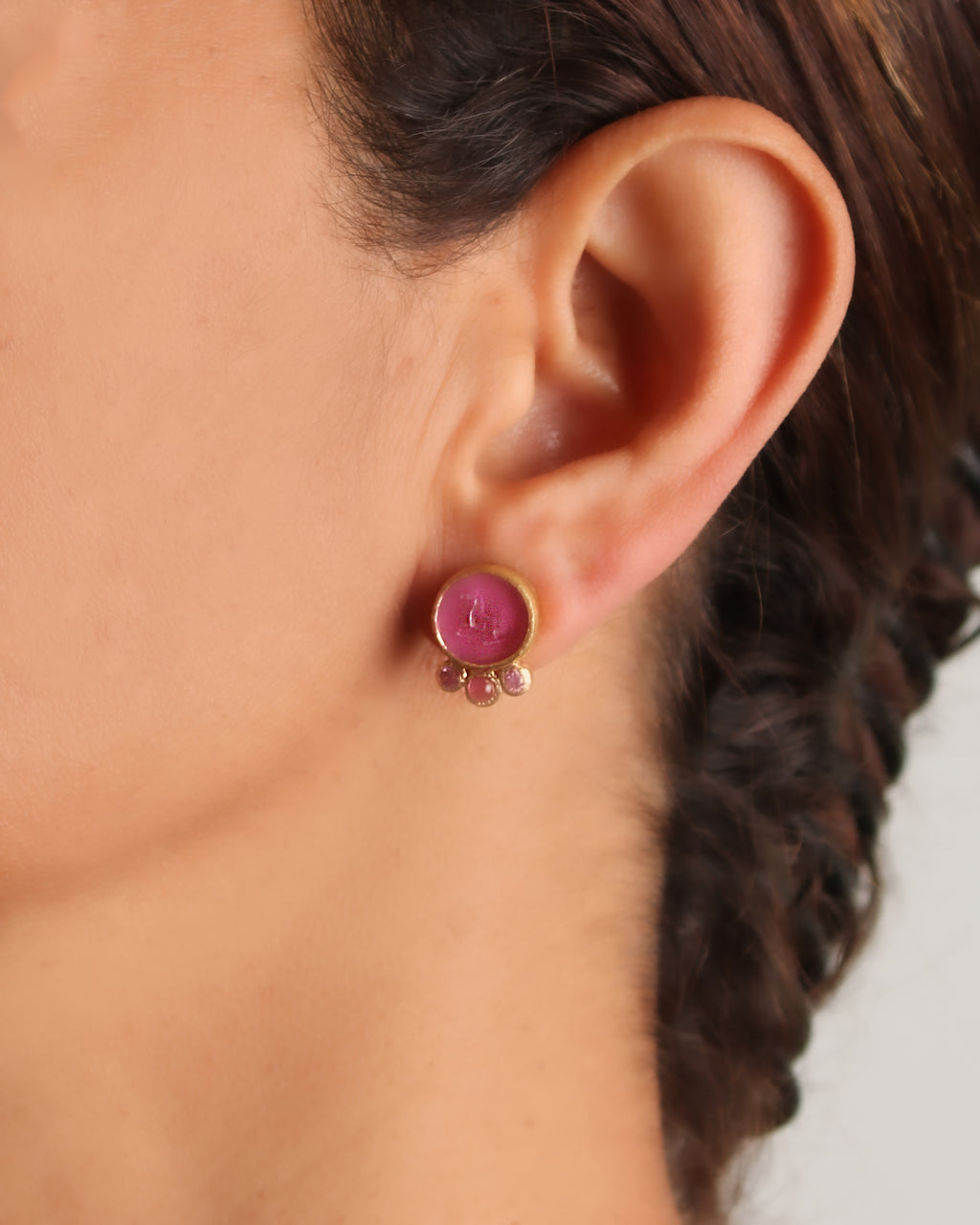 Venetian glass intaglio Stud Earrings
