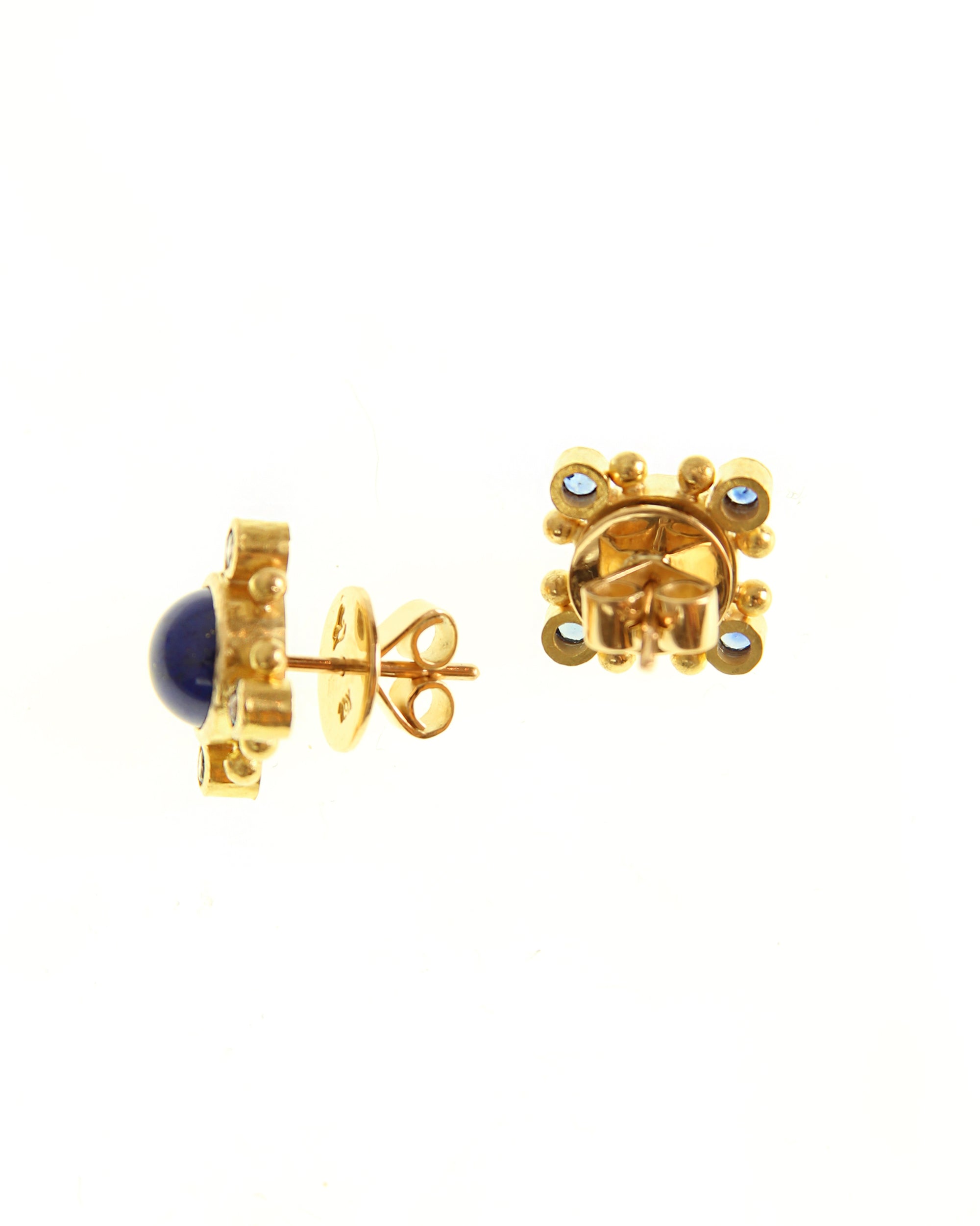 Lapis and Blue Sapphire Stud Earrings