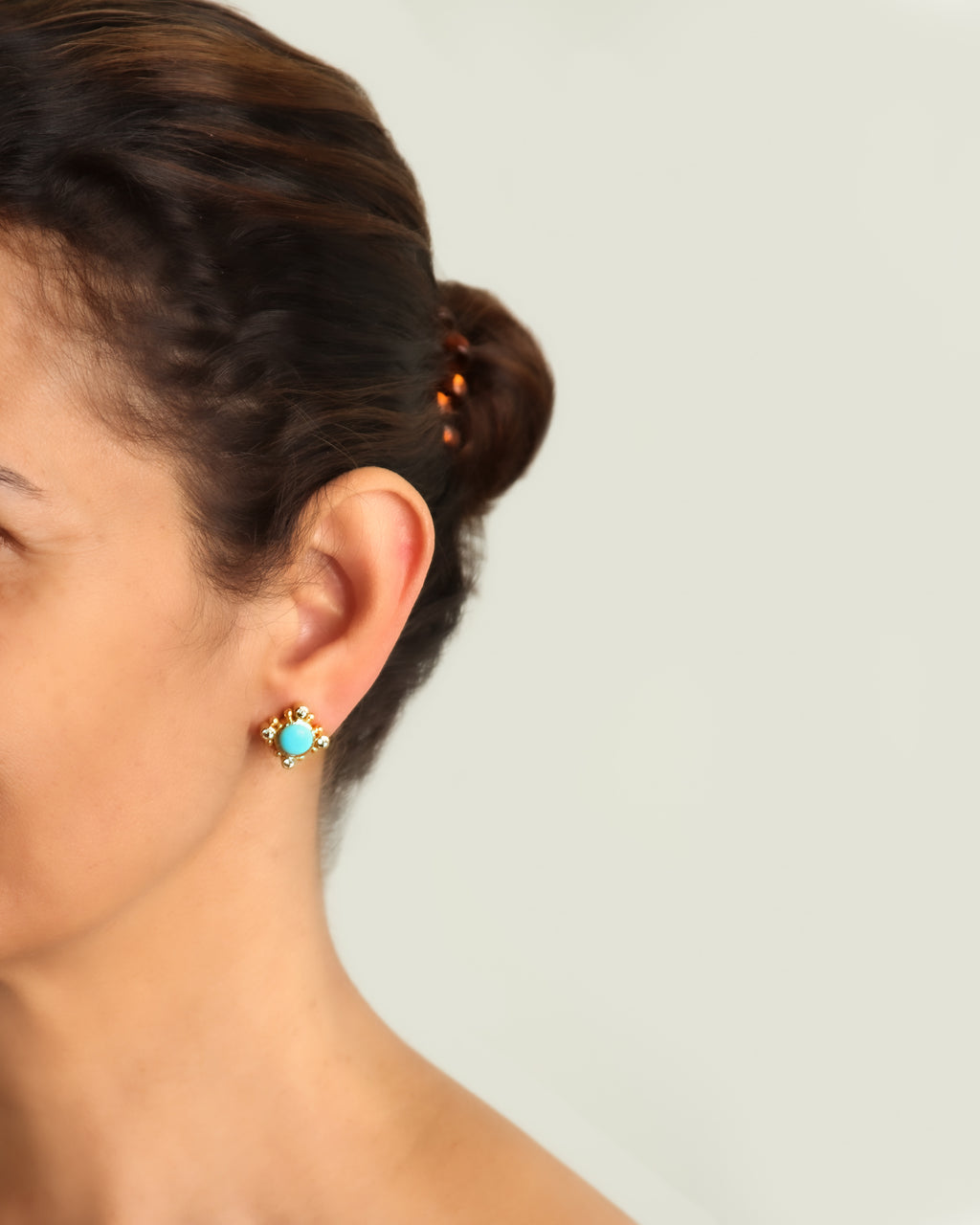 Sleeping Beauty Turquoise and Zircon Earrings