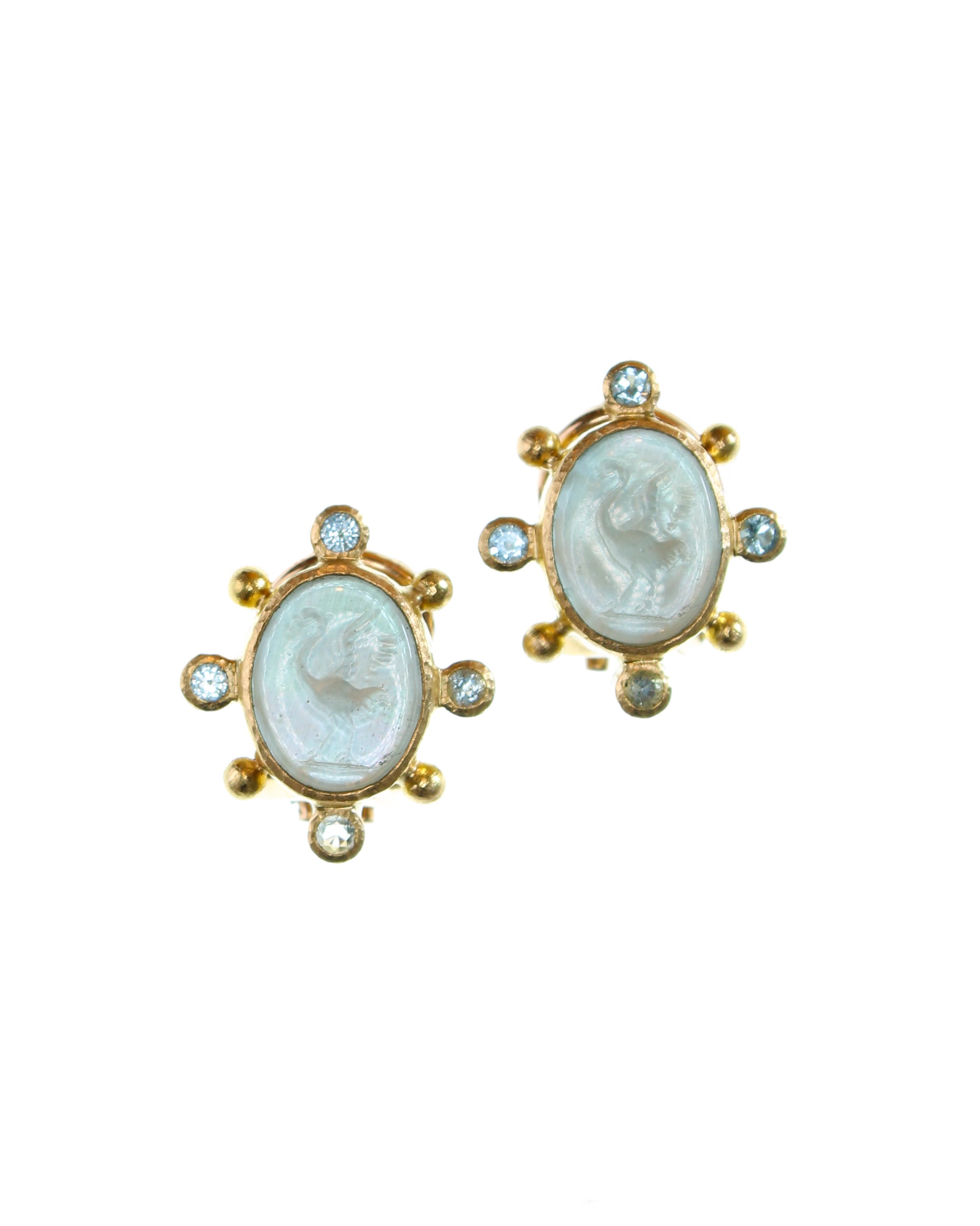 Light Aqua Venetian Glass 'Crane' Earrings