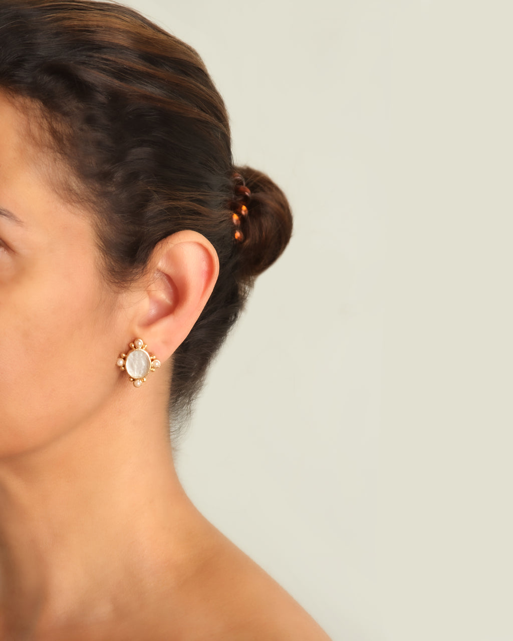 Black 'Cherub Twins' and Pearl Earrings