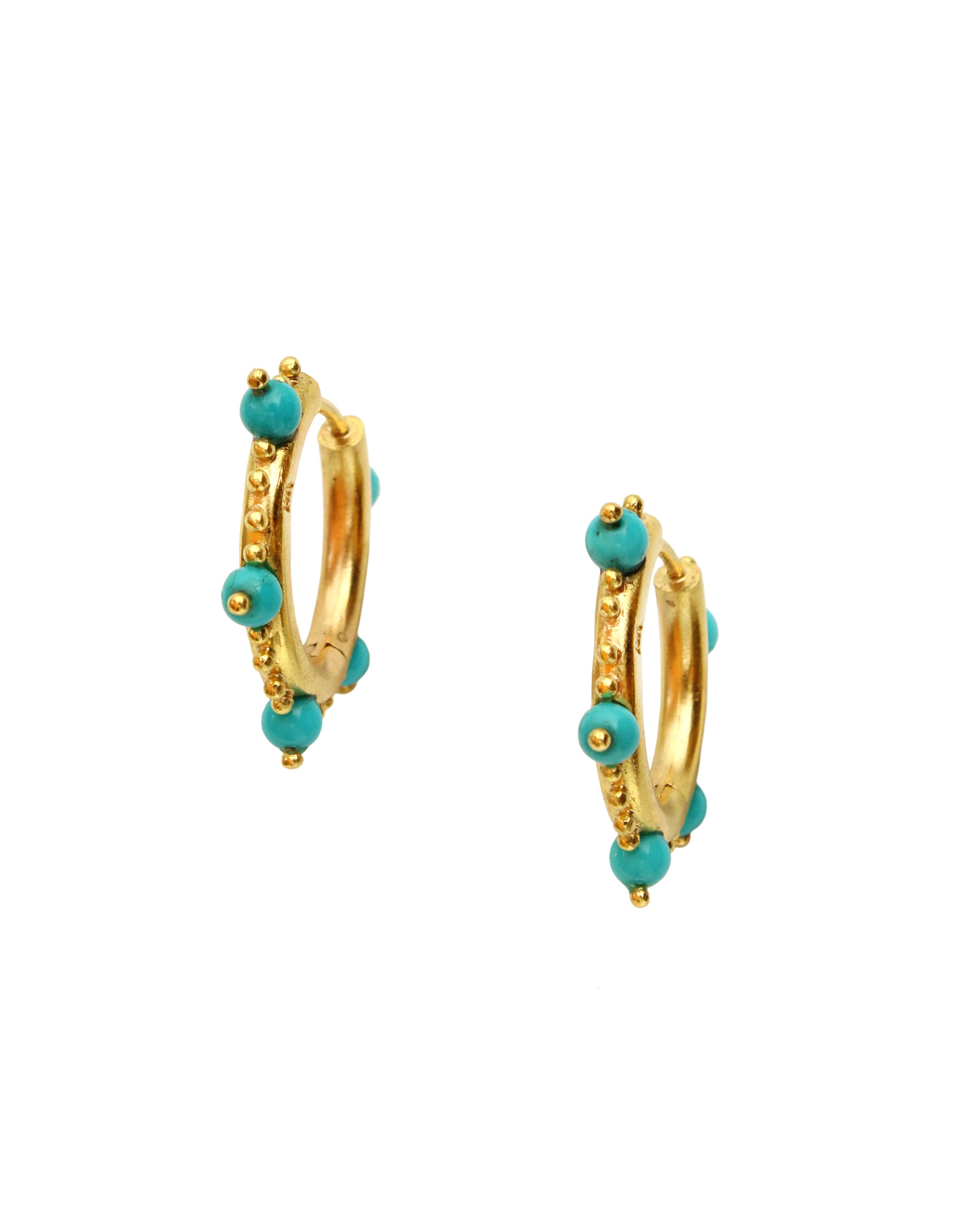 Sleeping Beauty Turquoise Hoop Earrings