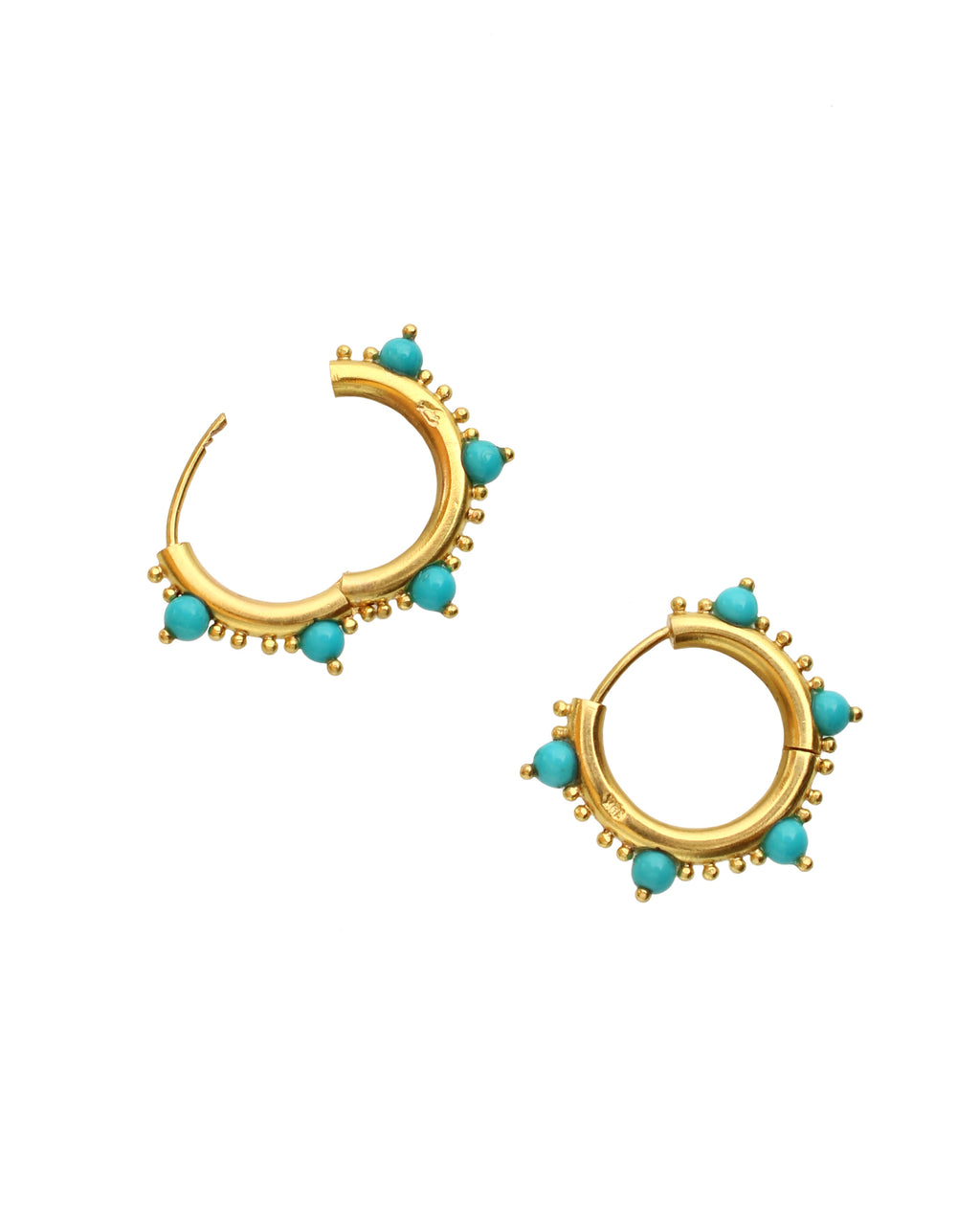 Sleeping Beauty Turquoise Hoop Earrings