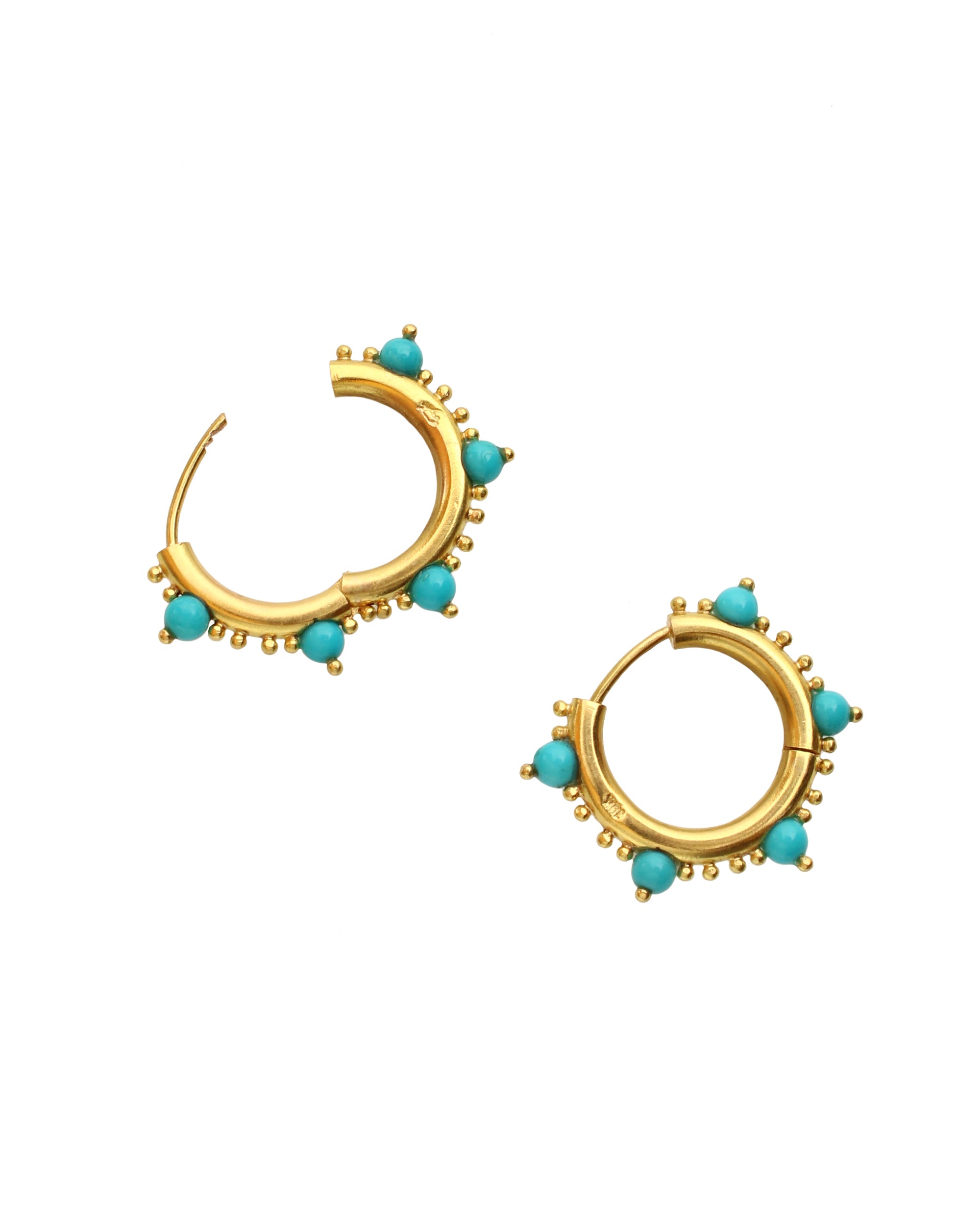 Sleeping Beauty Turquoise Hoop Earrings
