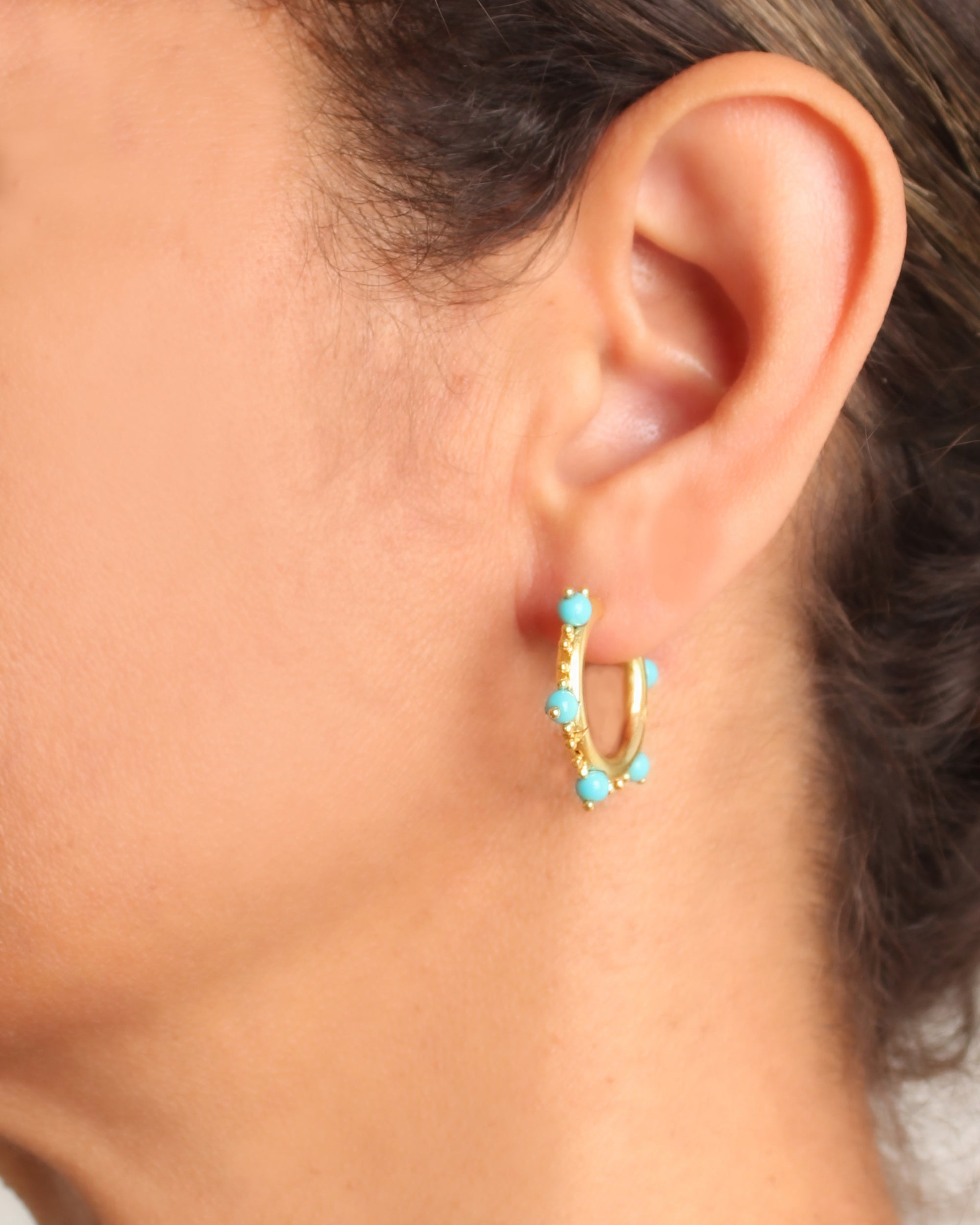 Sleeping Beauty Turquoise Hoop Earrings