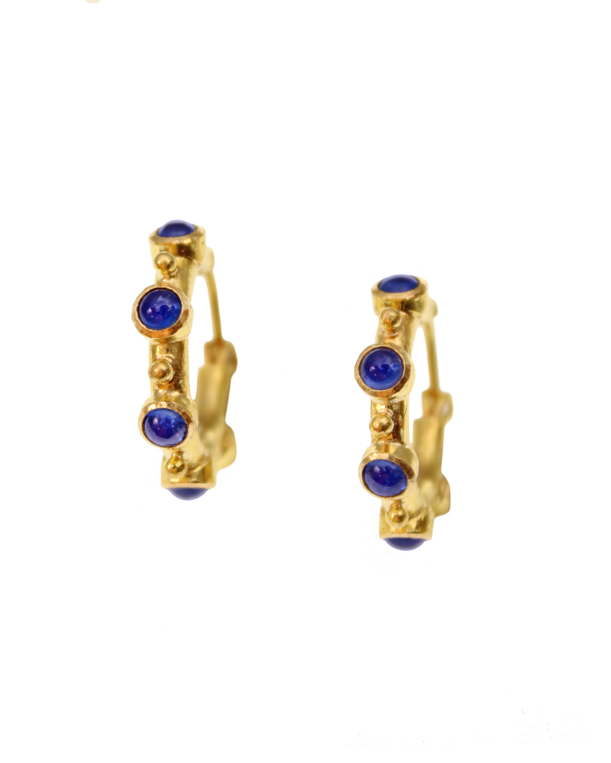 Blue Sapphire Hoops