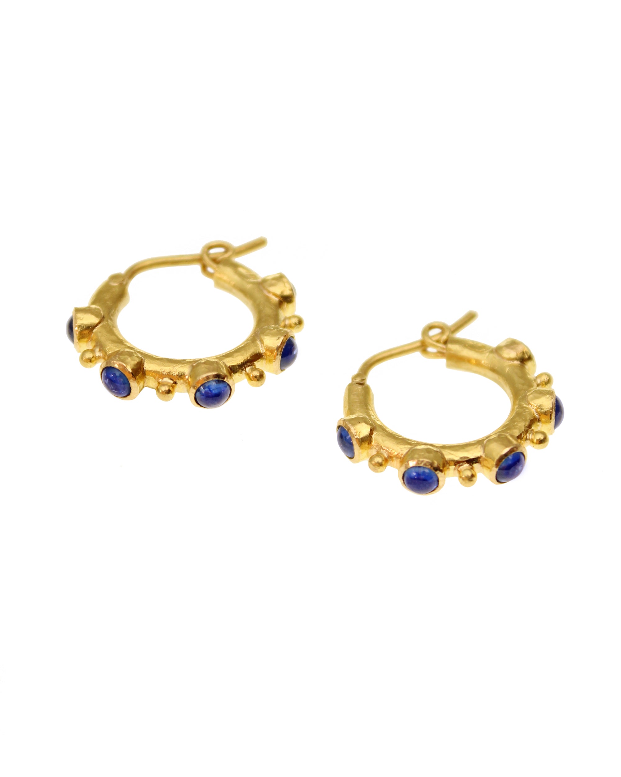 Blue Sapphire Hoops