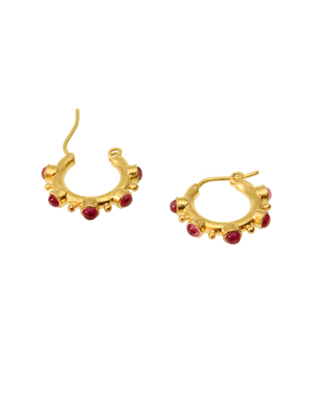 Pink Tourmaline Hoops