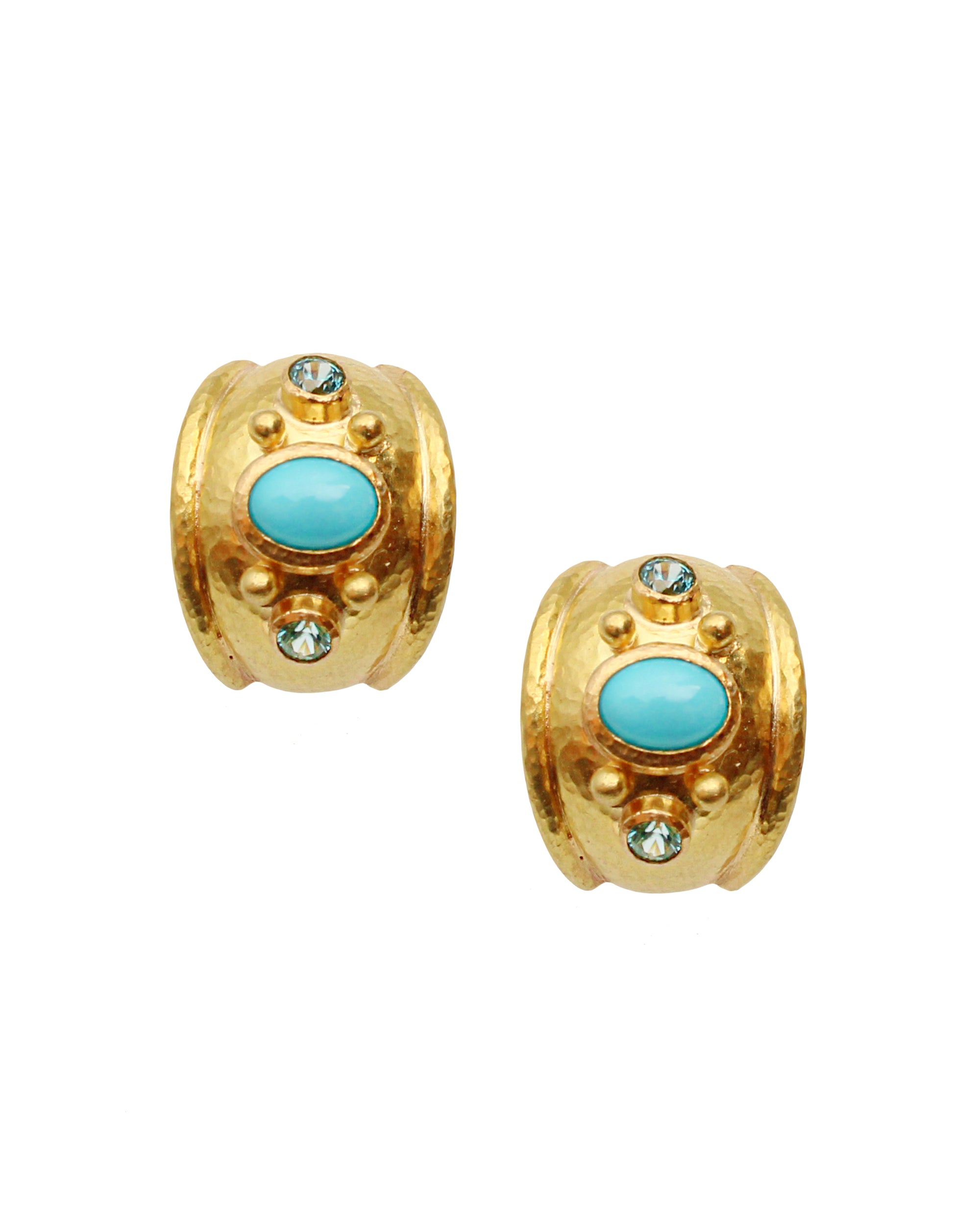 Sleeping Beauty Turquoise and Zircon Earrings