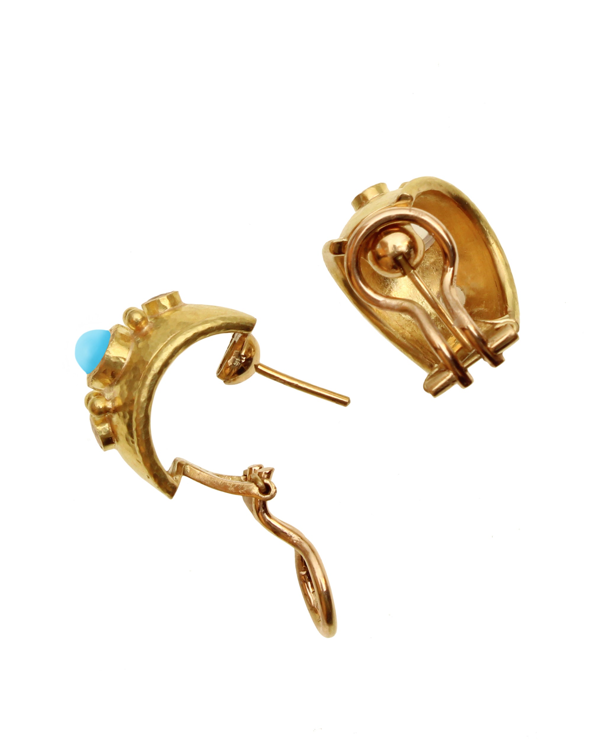 Sleeping Beauty Turquoise and Zircon Earrings