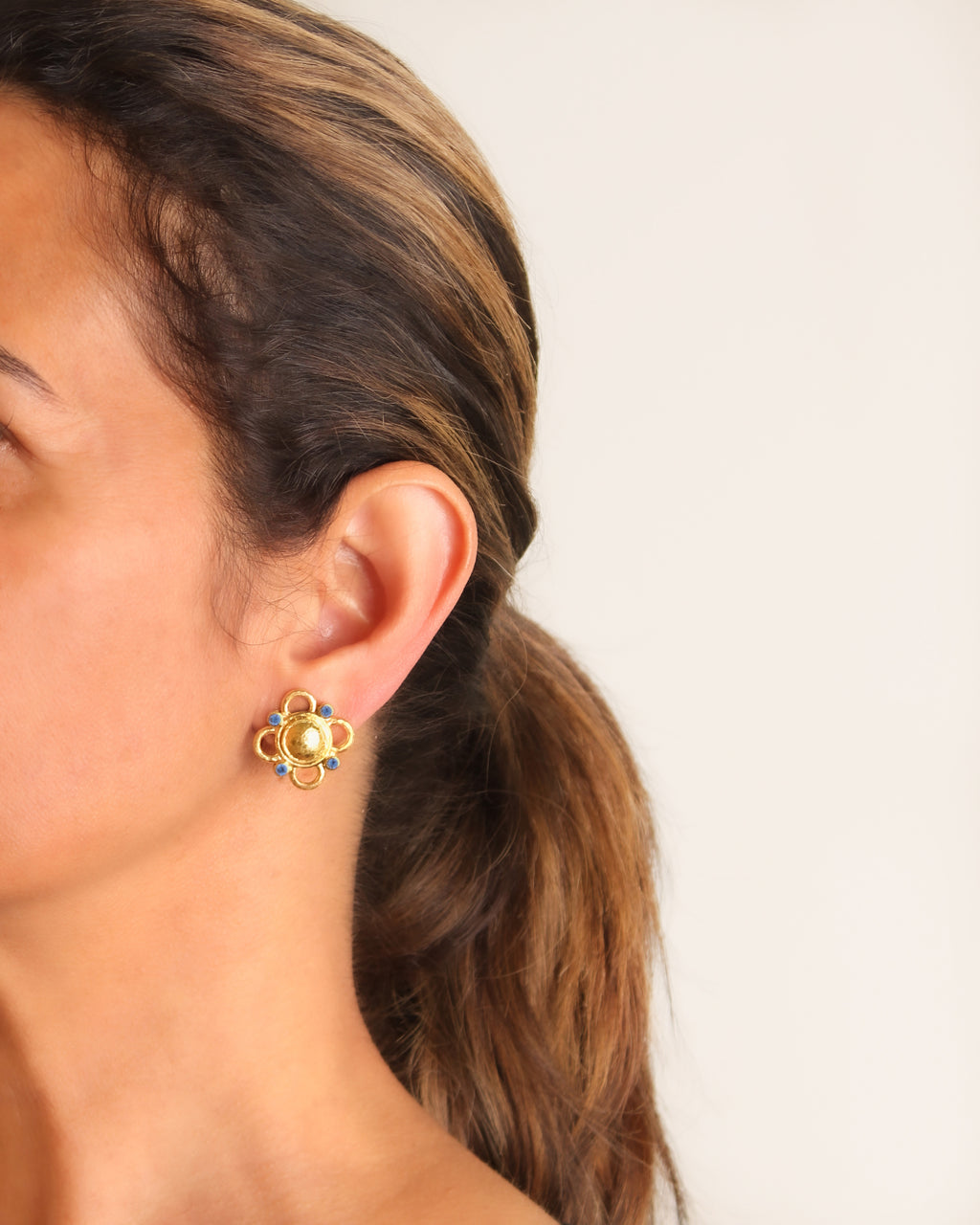 Gold Dome with Wire Arches and Blue Sapphires