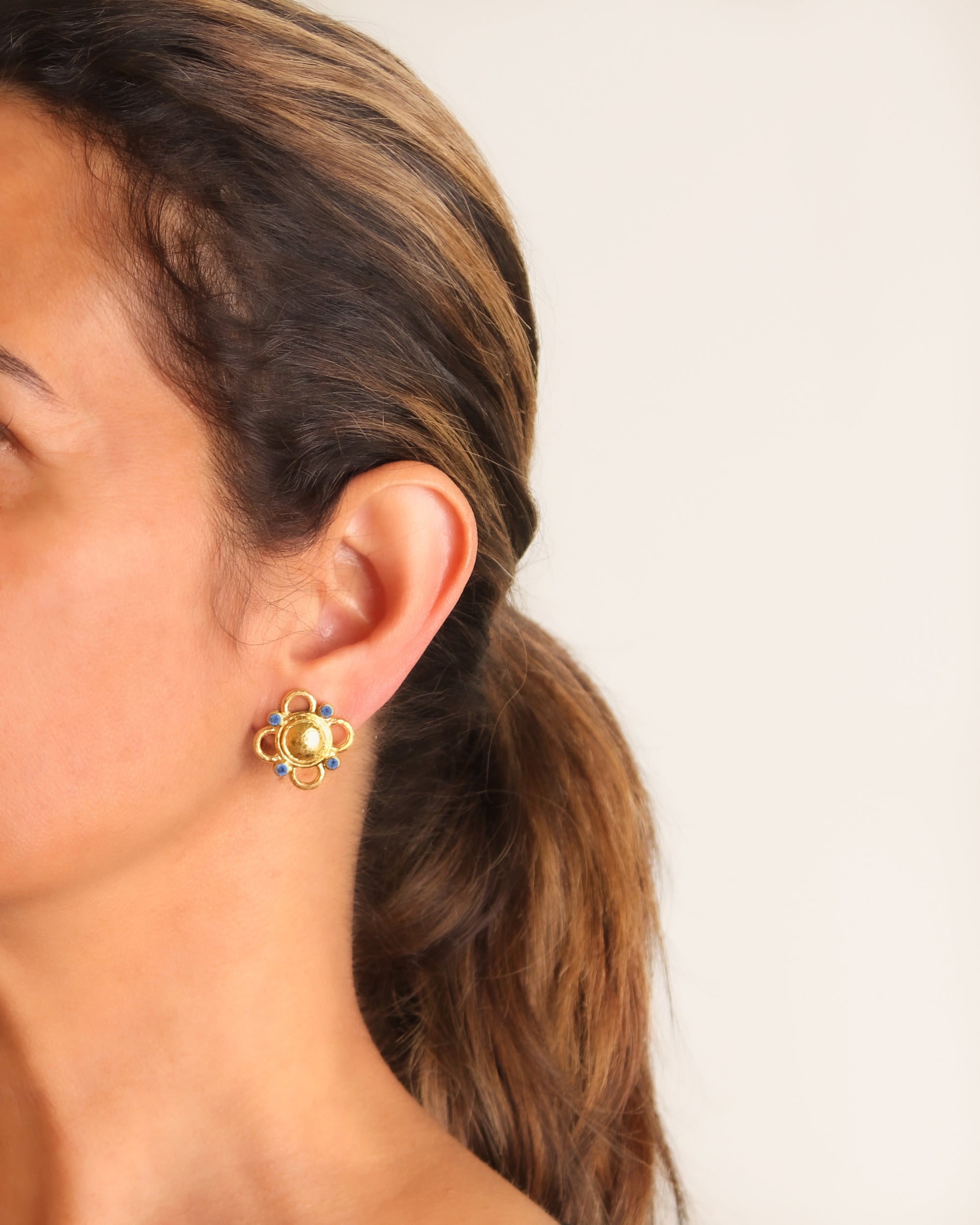 Gold Dome with Wire Arches and Blue Sapphires