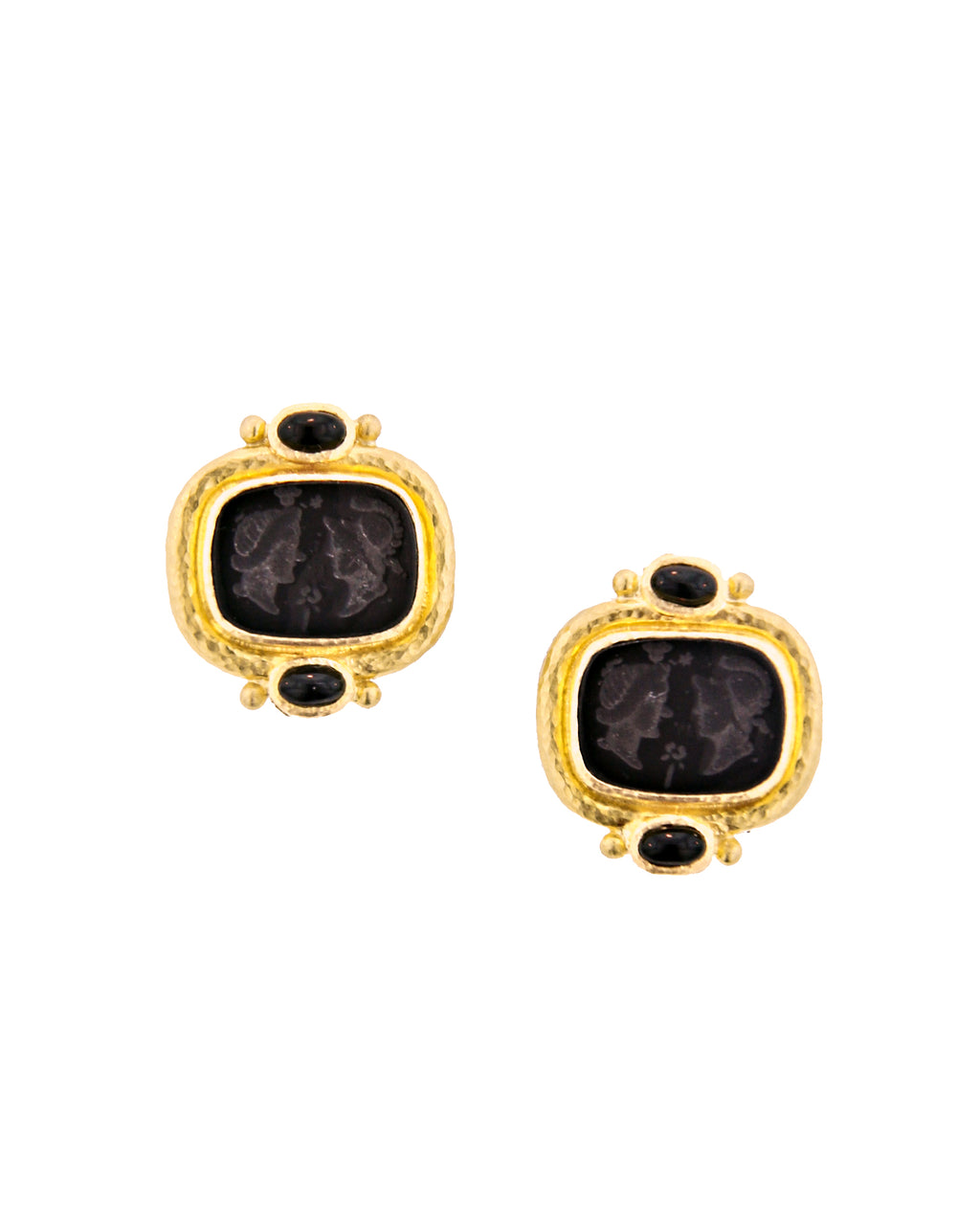 Black 'Facing Profiles' Earrings