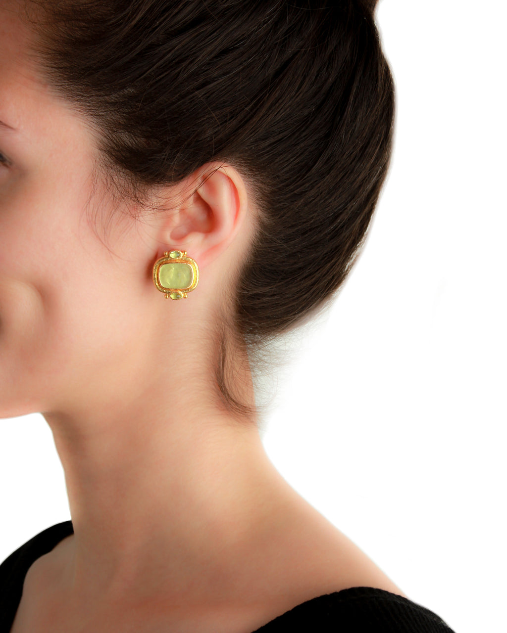 Black 'Facing Profiles' Earrings