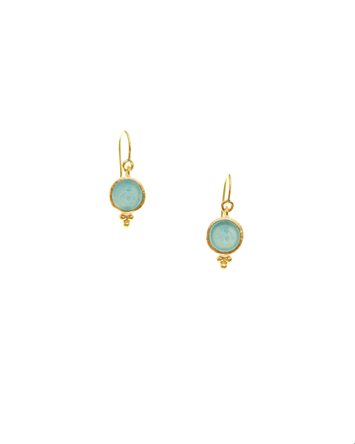 Teal 'Tiny Bee' Earrings