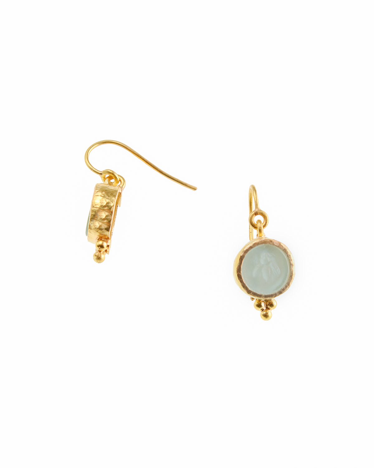 Light Aqua 'Tiny Bee' Earrings