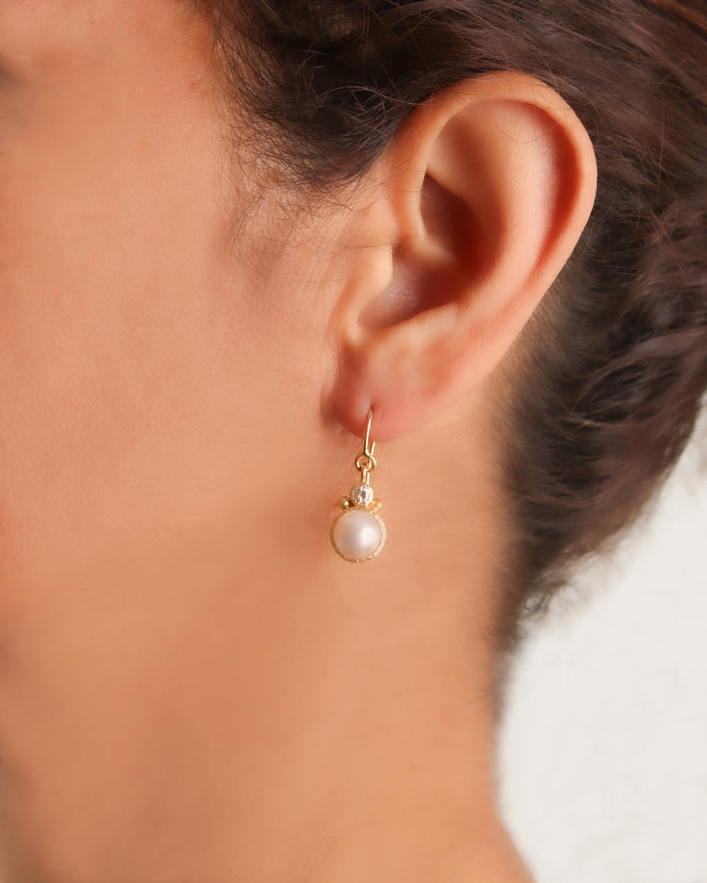 Pearl and Diamond Earrings