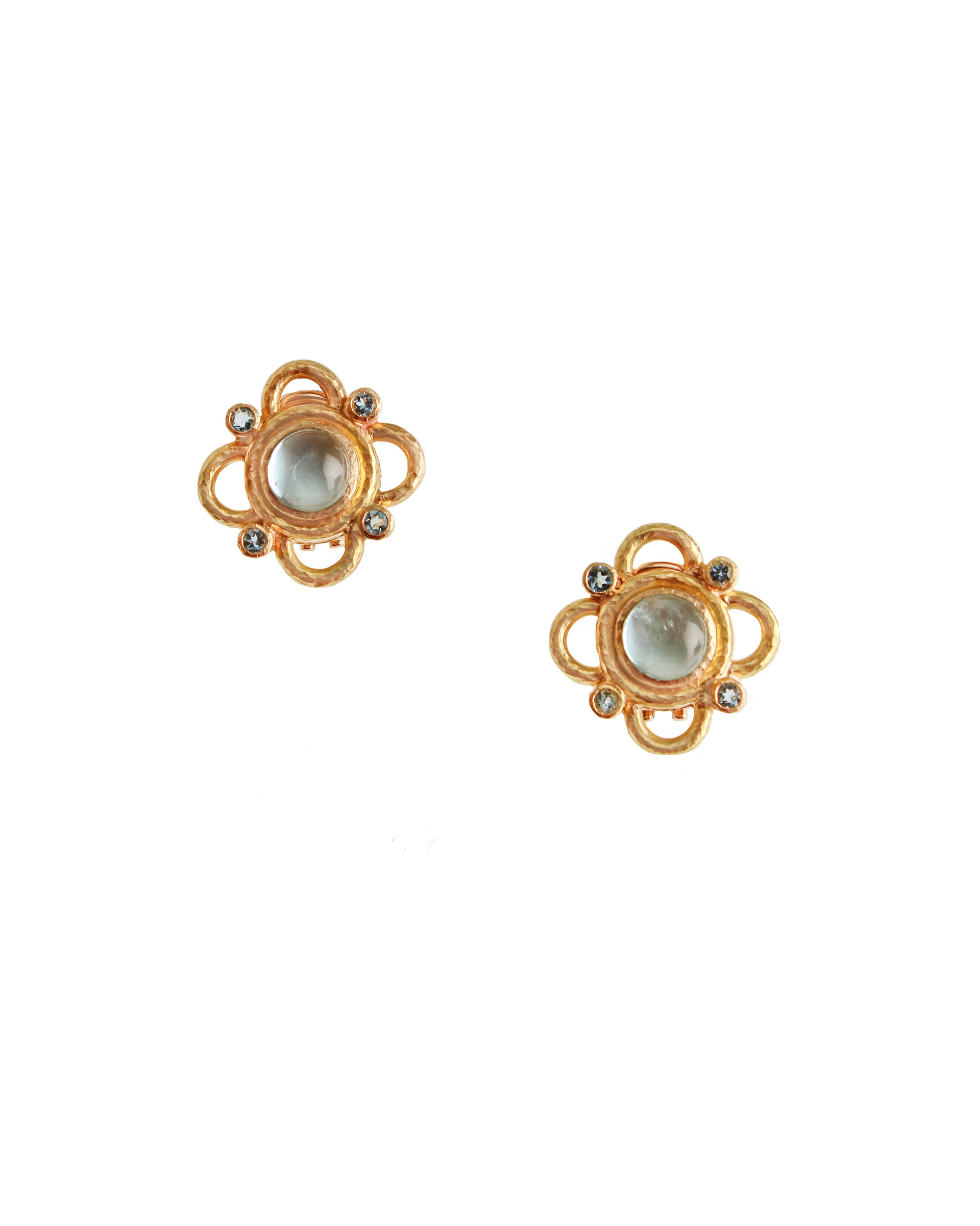 Aquamarine with Wire Arches Earrings