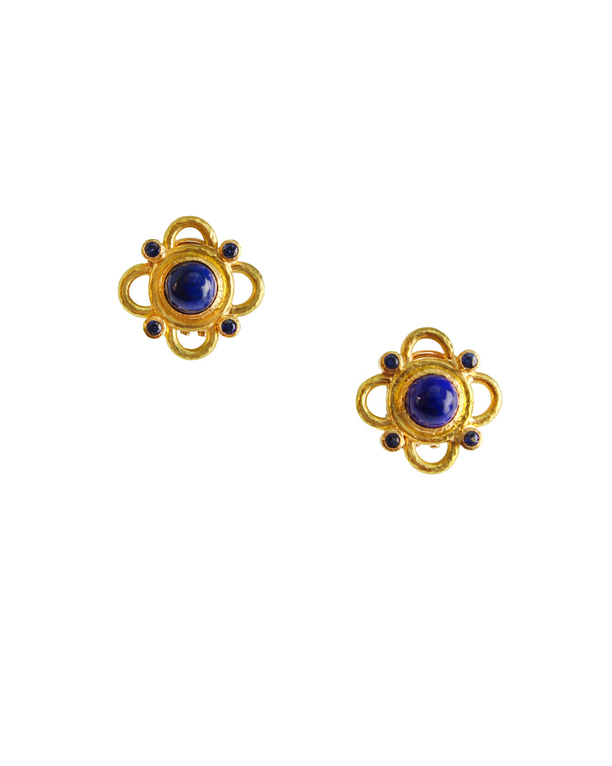 Lapis and Blue Sapphire with Wire Arches Earrings