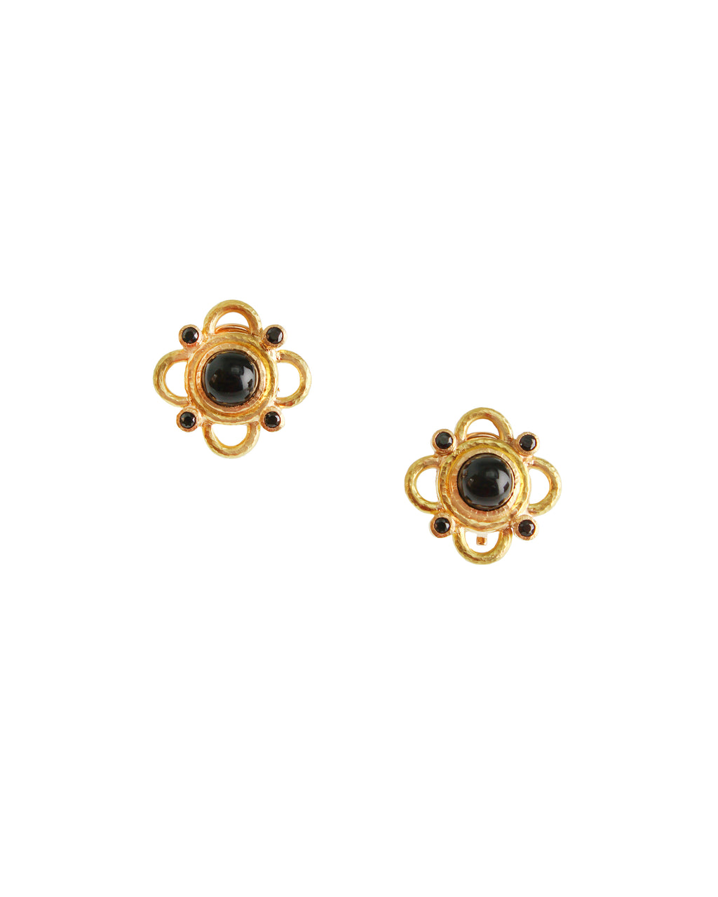 Onyx and Black Spinel with Wire Arches Earrings