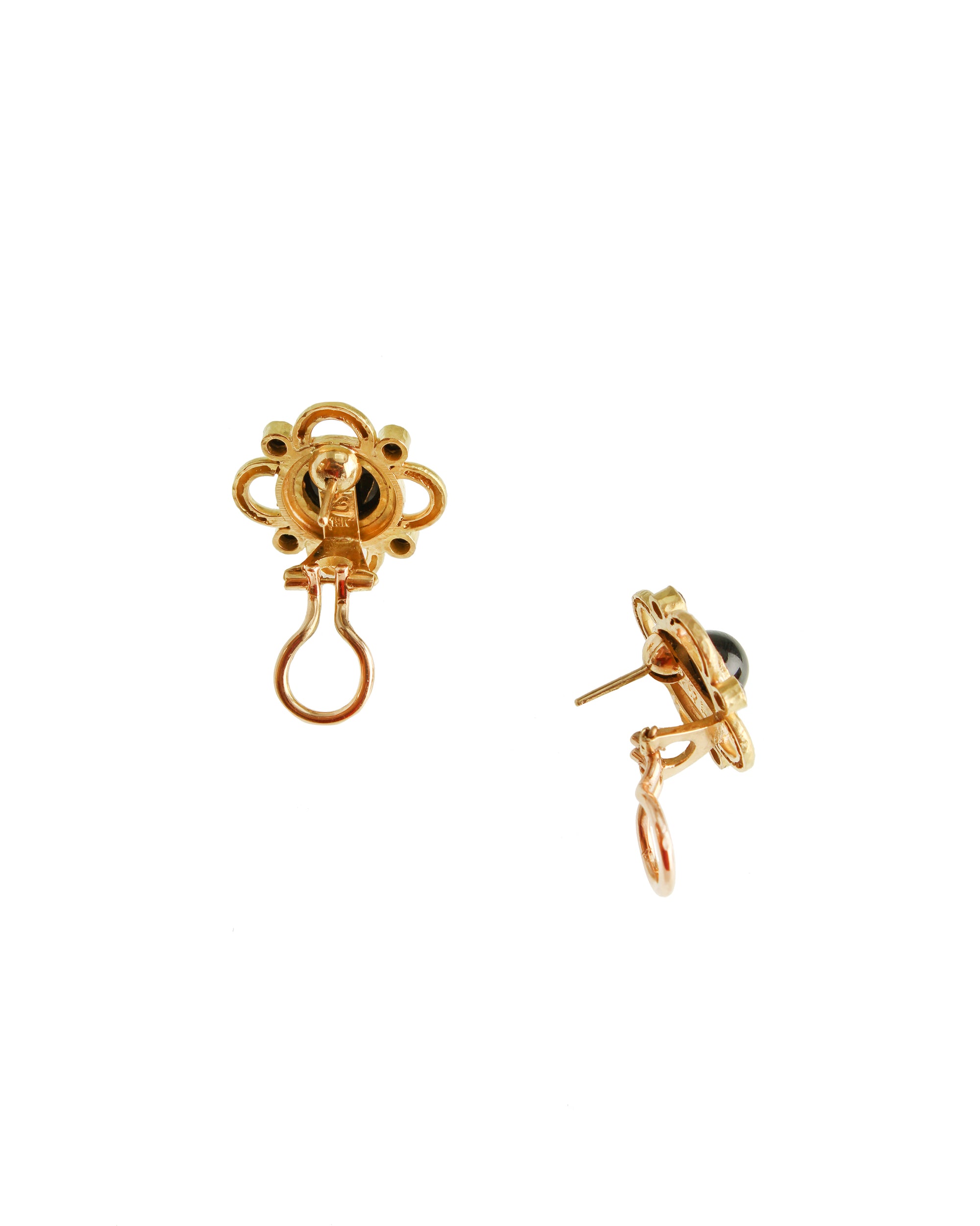 Onyx and Black Spinel with Wire Arches Earrings