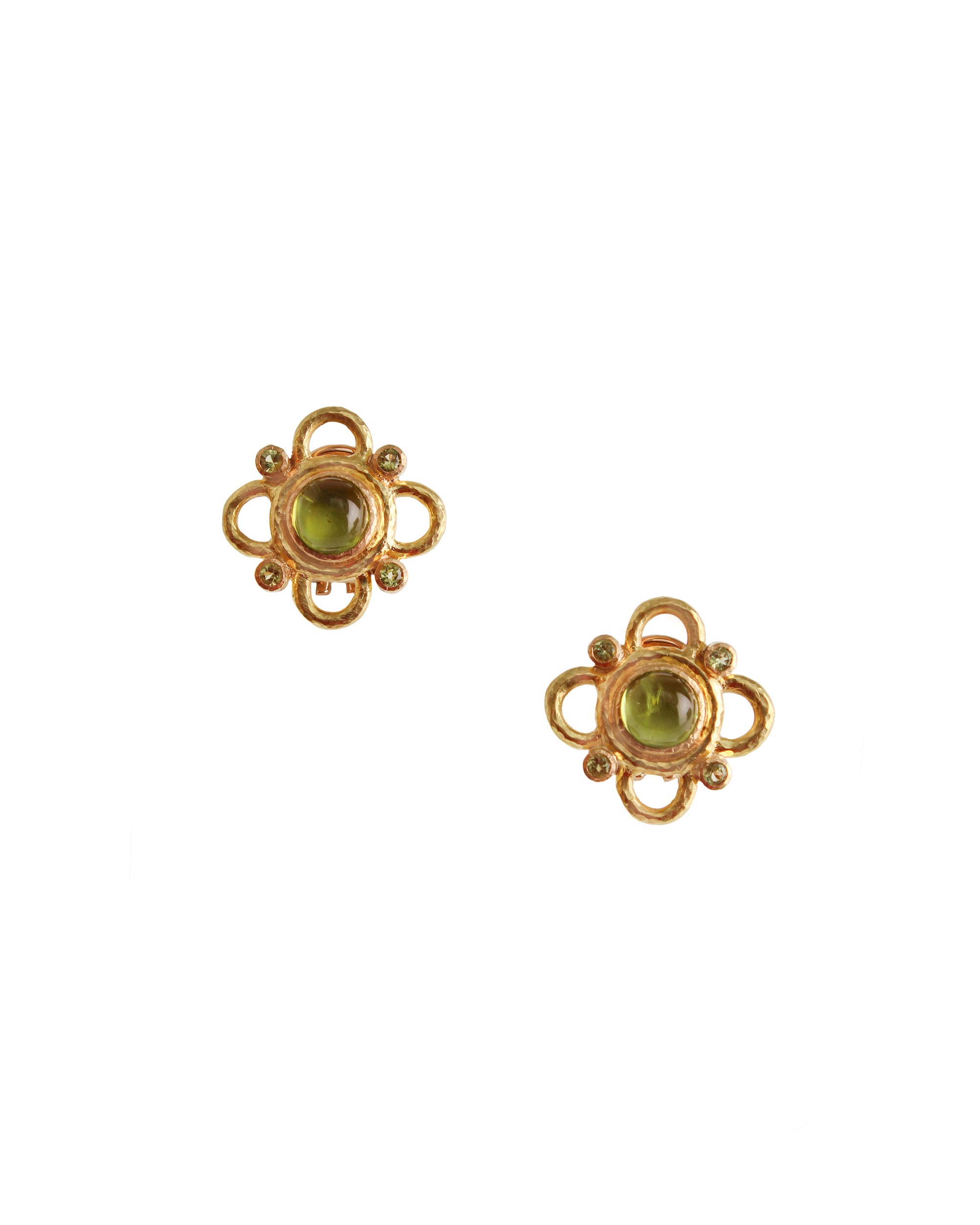 Peridot with Wire Arches Earrings