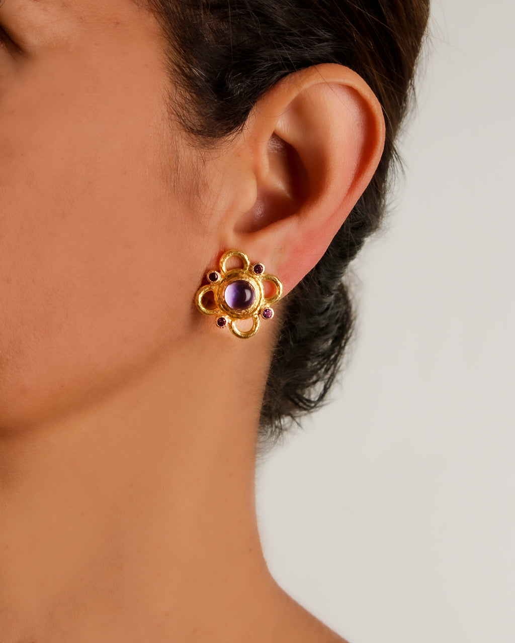 Amethyst with Wire Arches Earrings