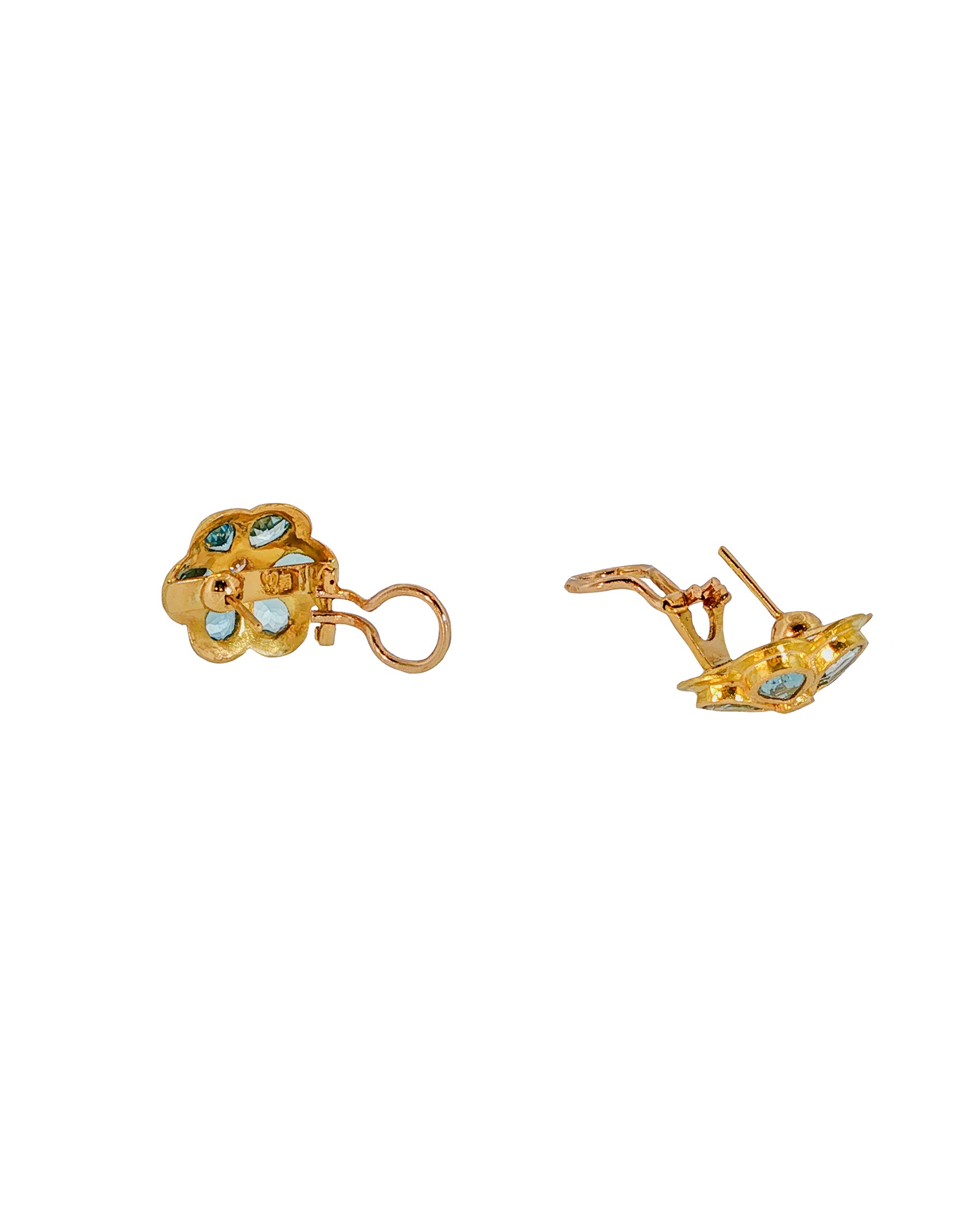 Aquamarine and Diamond Earrings