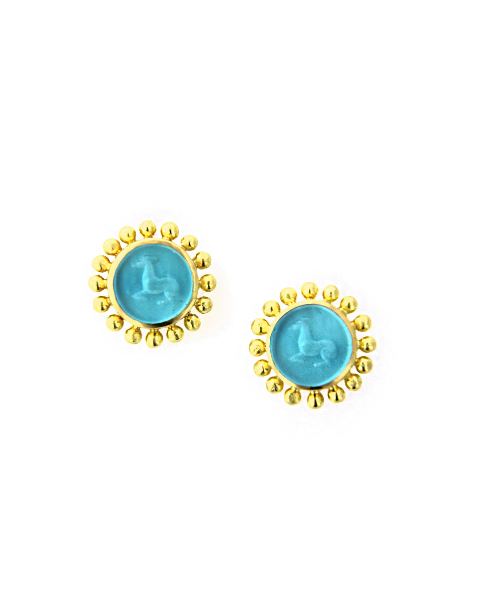 Swimming Pool 'Tiny Horse' Stud Earrings