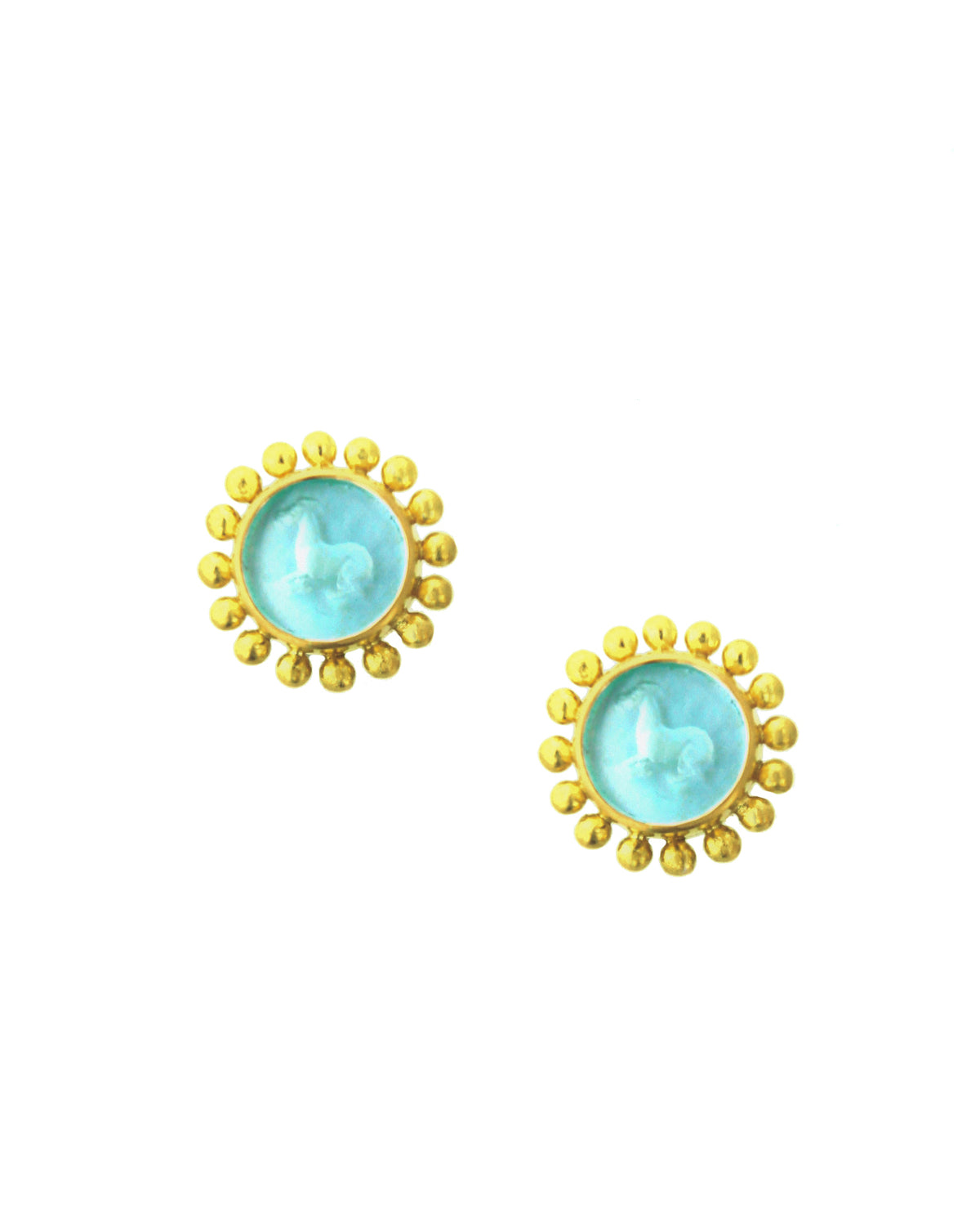 Light Aqua 'Tiny Horse' Stud Earrings